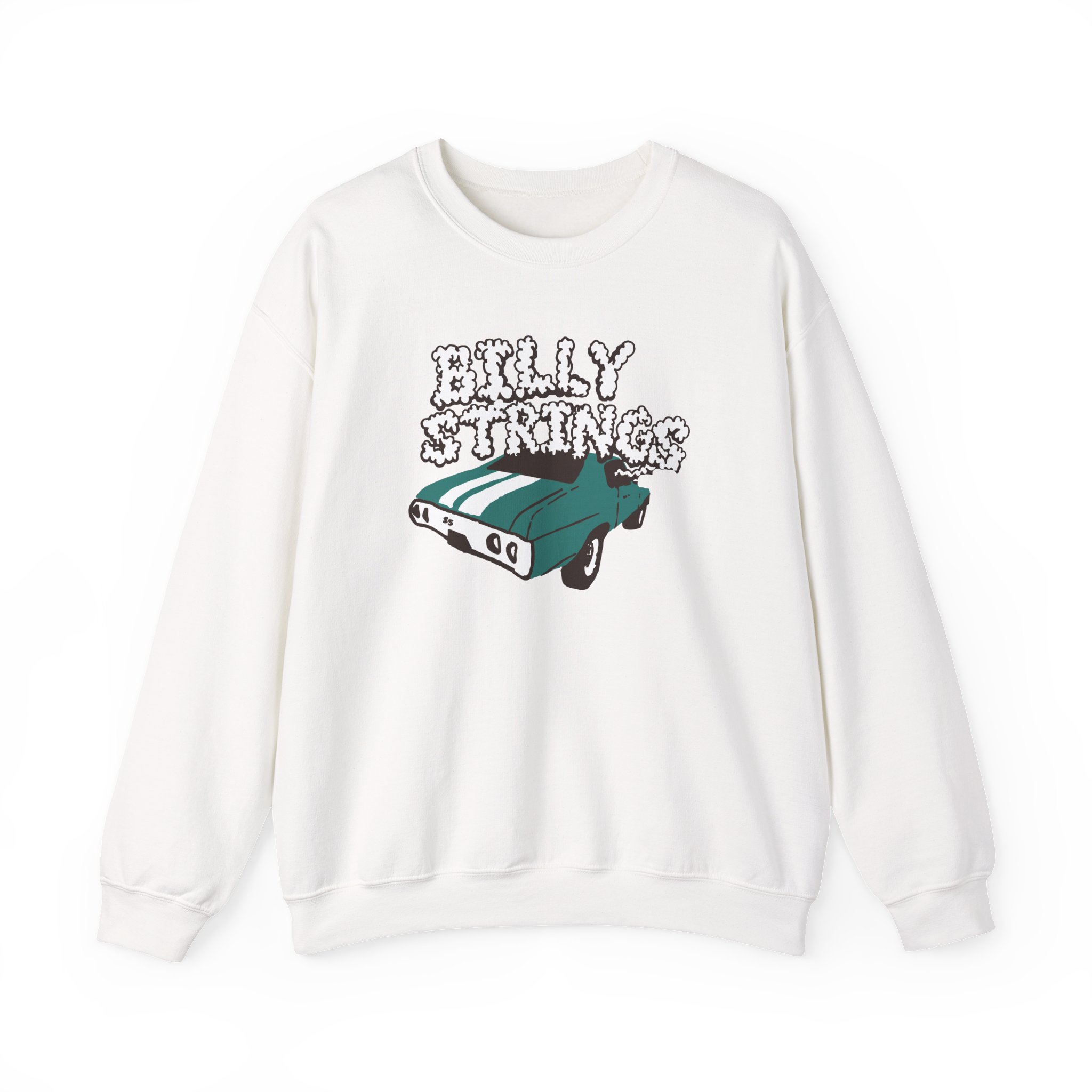 Billy Strings Imogene + Willie X Billy Strings Highway Prayers Green Car Unisex Heavy Blendâ„¢ Crewneck Sweatshirt