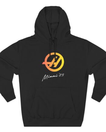 Haas F1 Miami Gp Three-Panel Fleece Hoodie