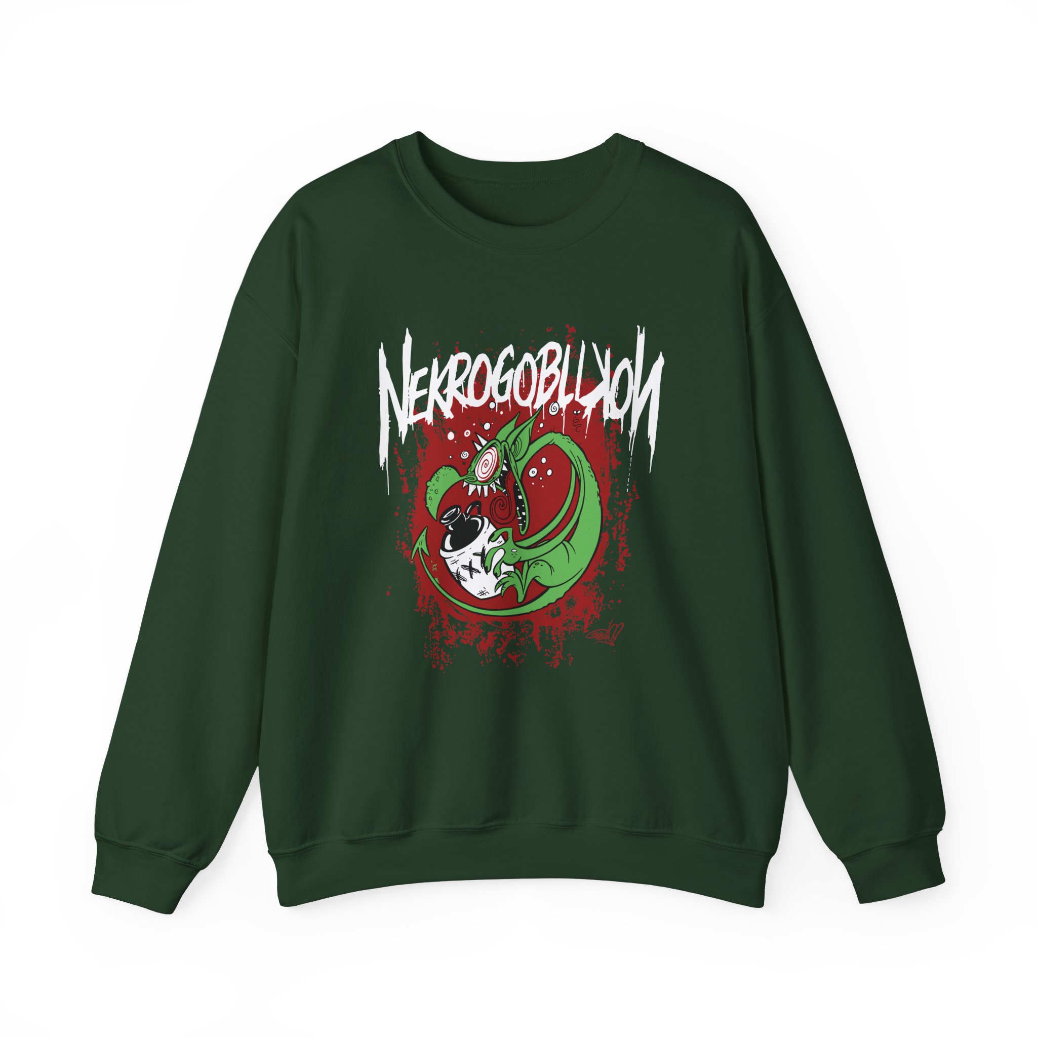 Nekrogoblikon Drunk Goblin Unisex Heavy Blendâ„¢ Crewneck Sweatshirt