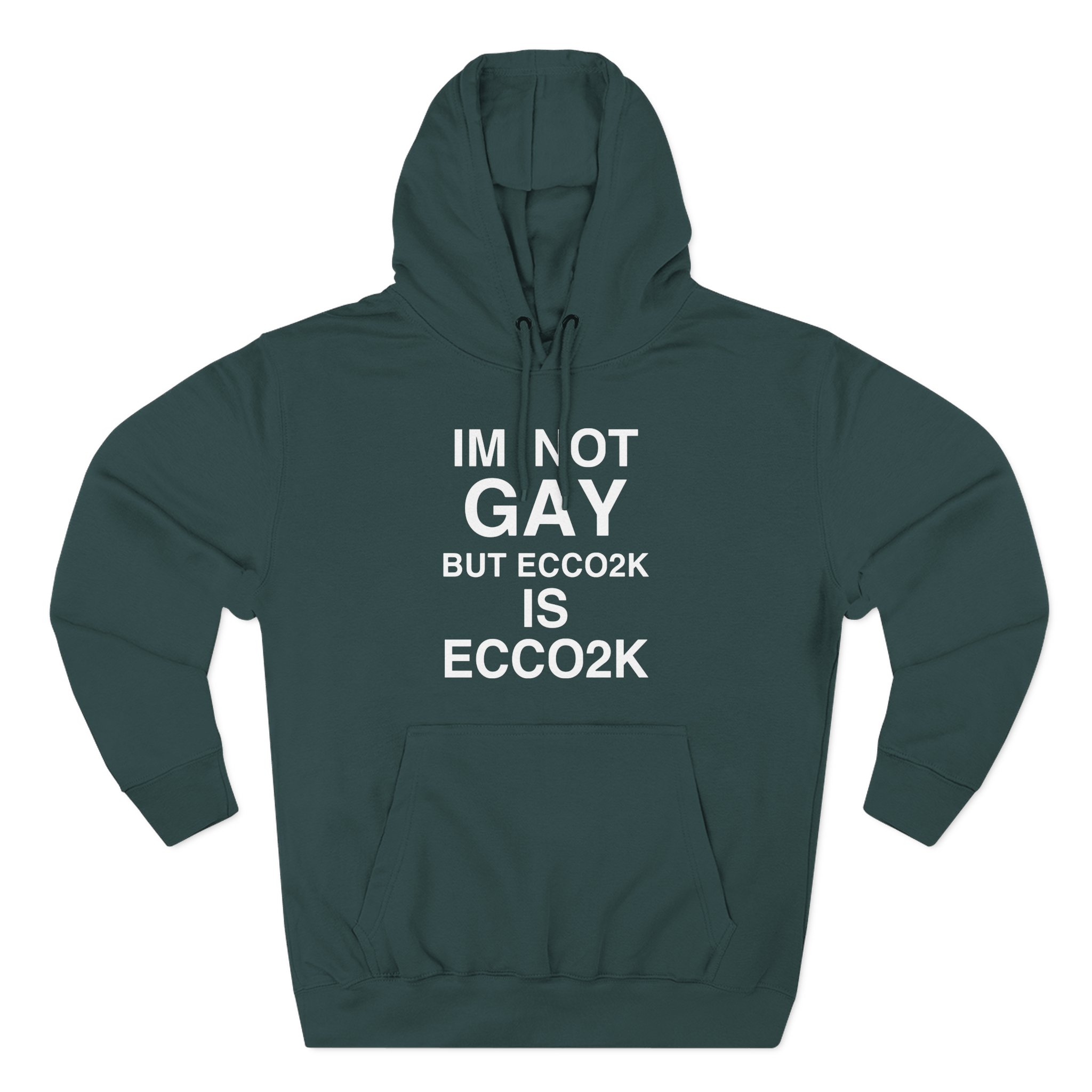 Ecco2k, I’m Not Gay but Ecco2k is Ecco2k Three-Panel Fleece Hoodie
