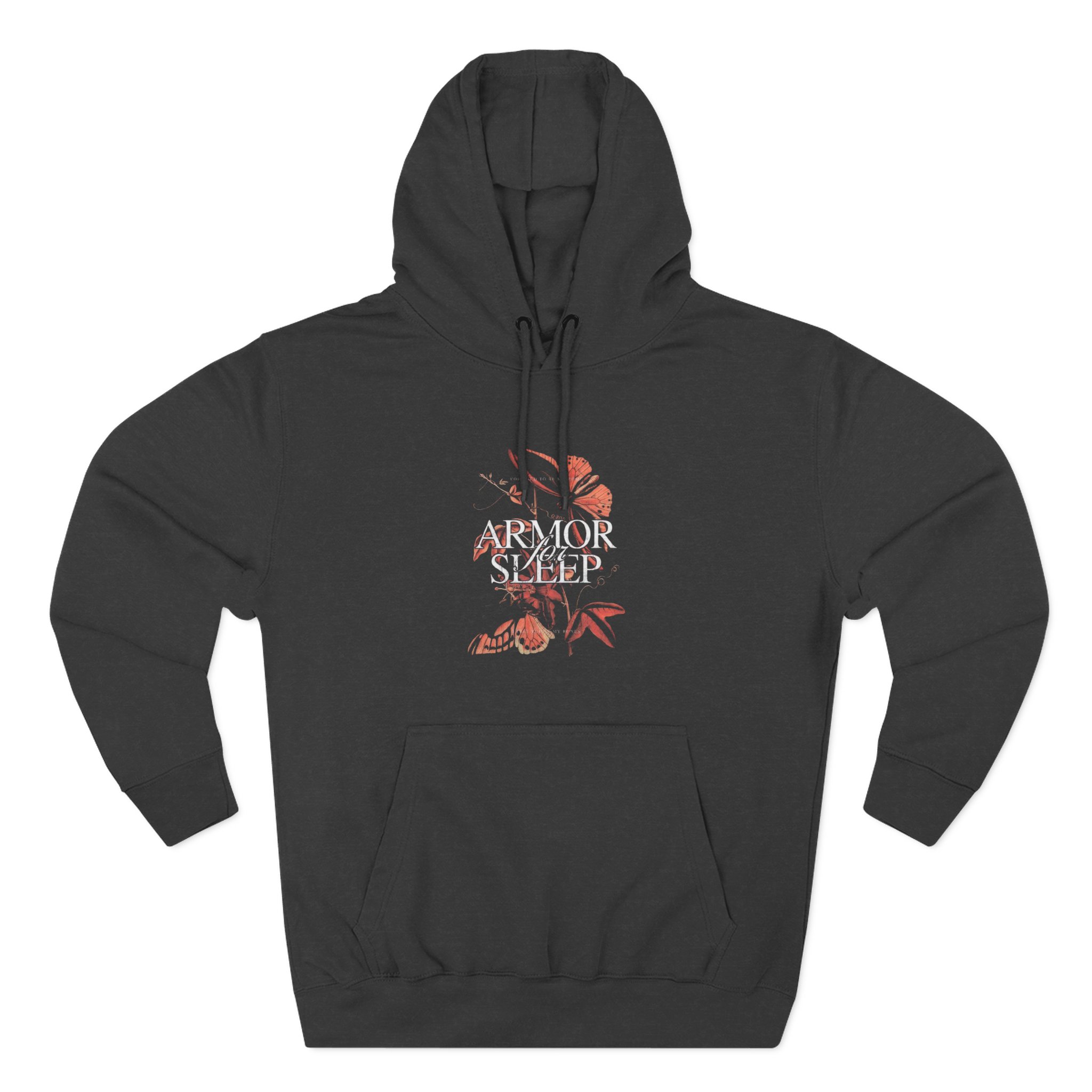 Armor for Sleep Orange Butterflies Three-panel Fleece Hoodie