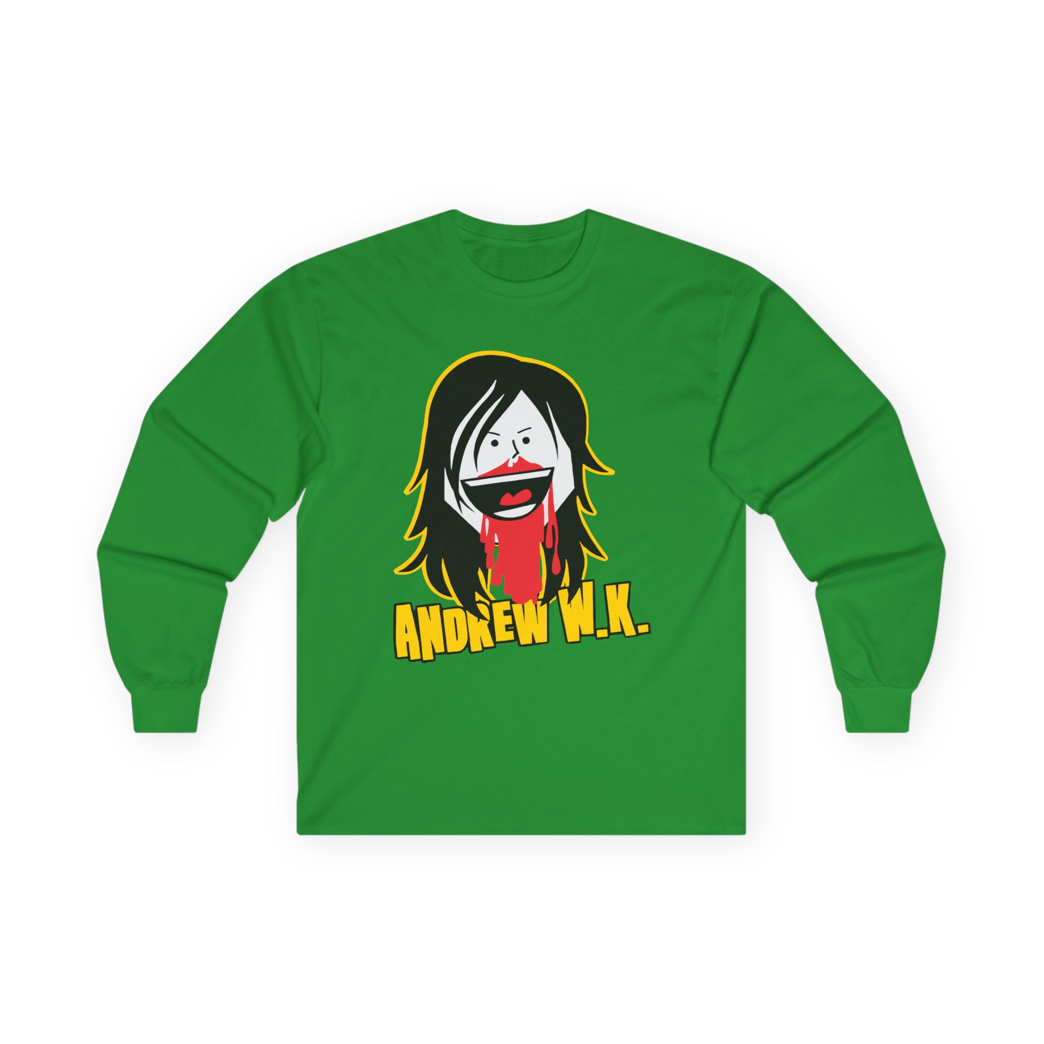 Andrew Wk Cartoon Bloody Nose Unisex Ultra Cotton Long Sleeve Tee
