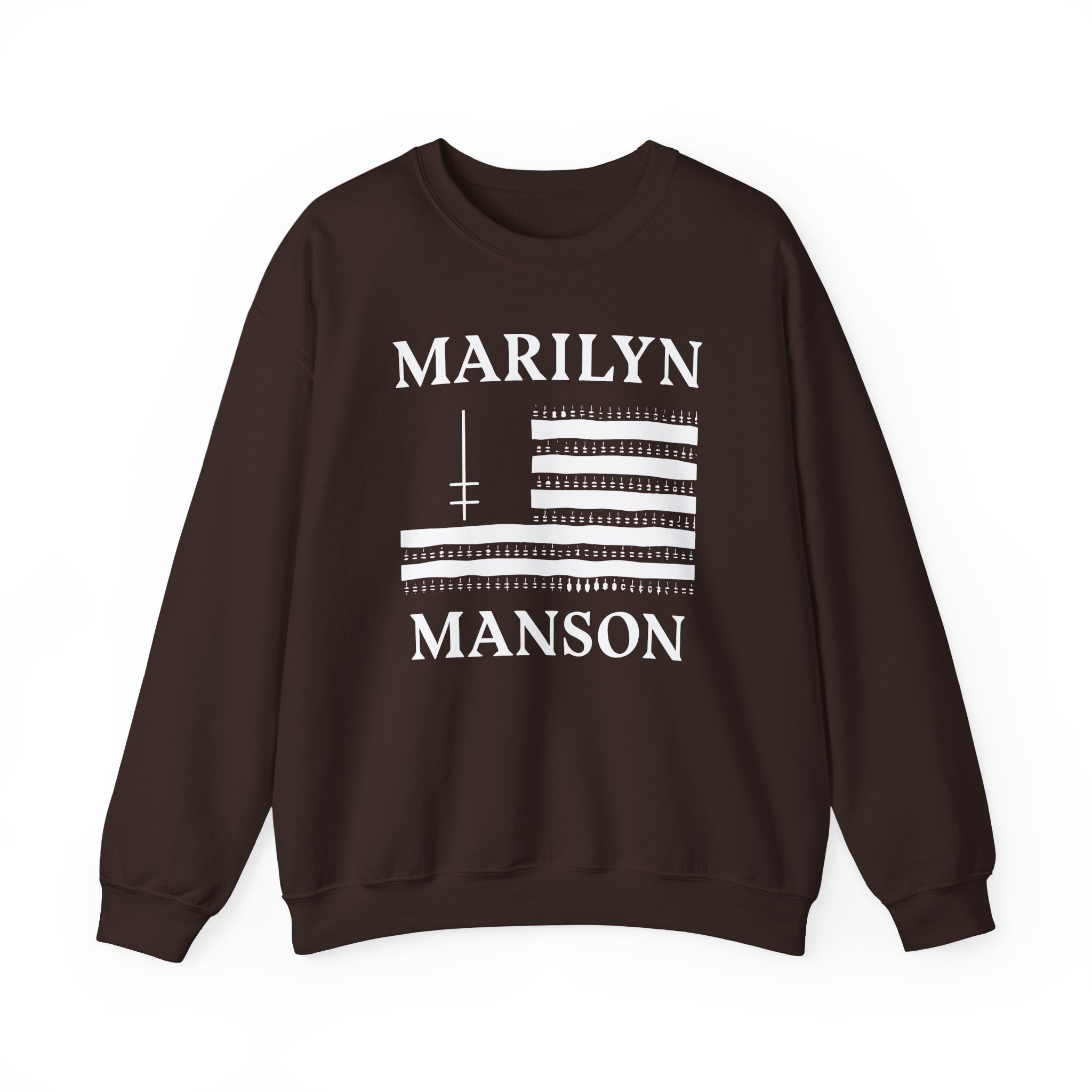 Marilyn Manson Flag and Logo Unisex Heavy Blendâ„¢ Crewneck Sweatshirt