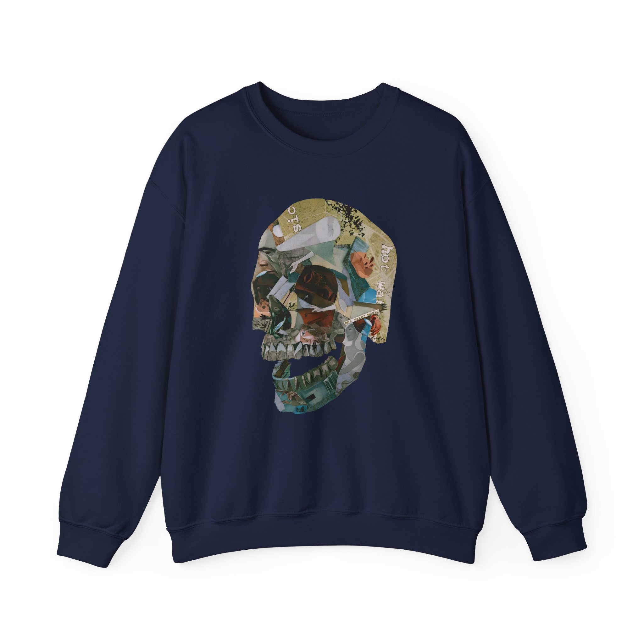 Hot Water Music Album Collage Skull Unisex Heavy Blendâ„¢ Crewneck Sweatshirt