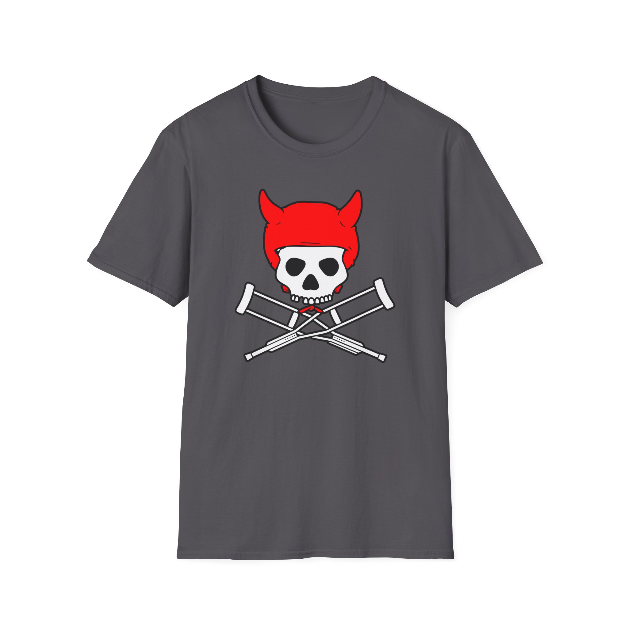 Jackass Devil Horns Skull & Crossbones Unisex Softstyle T-Shirt