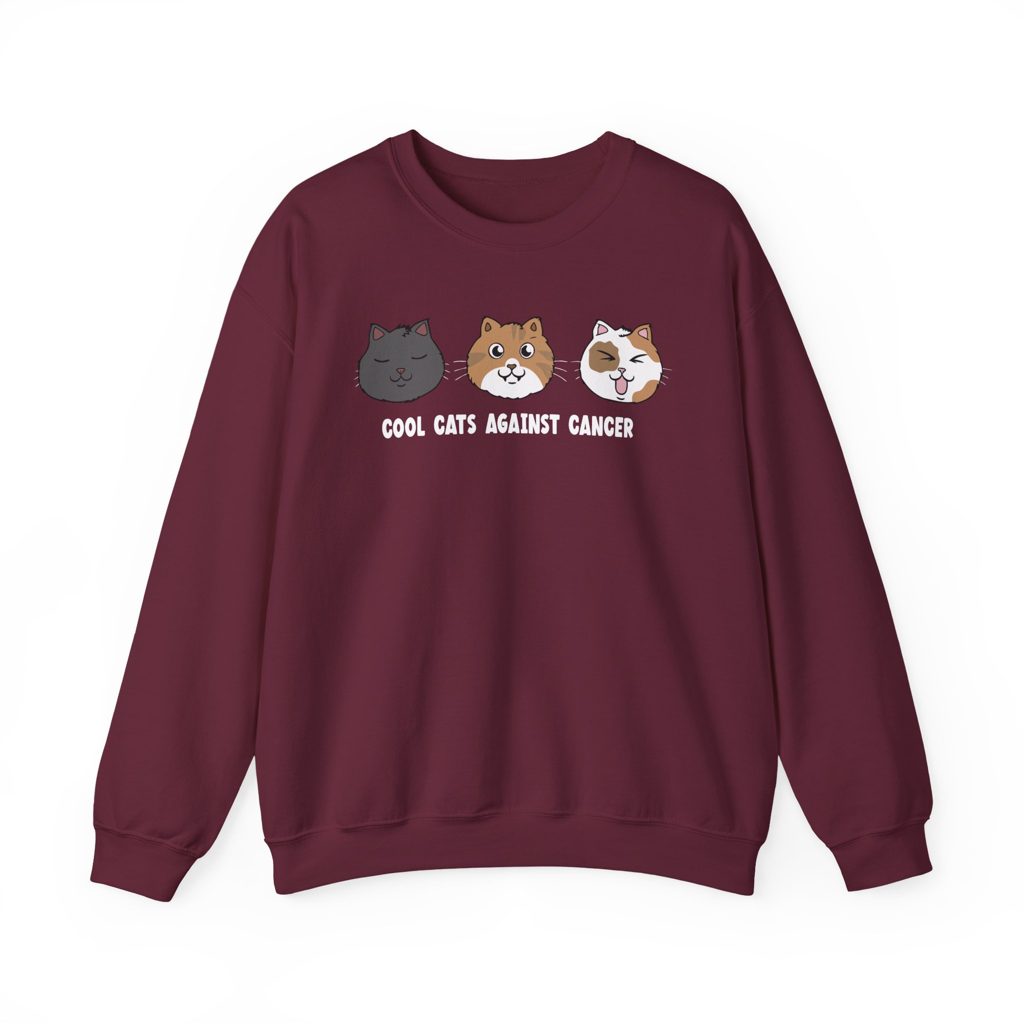 Lilsimsie Cool Cats Against Cancer Unisex Heavy Blendâ„¢ Crewneck Sweatshirt