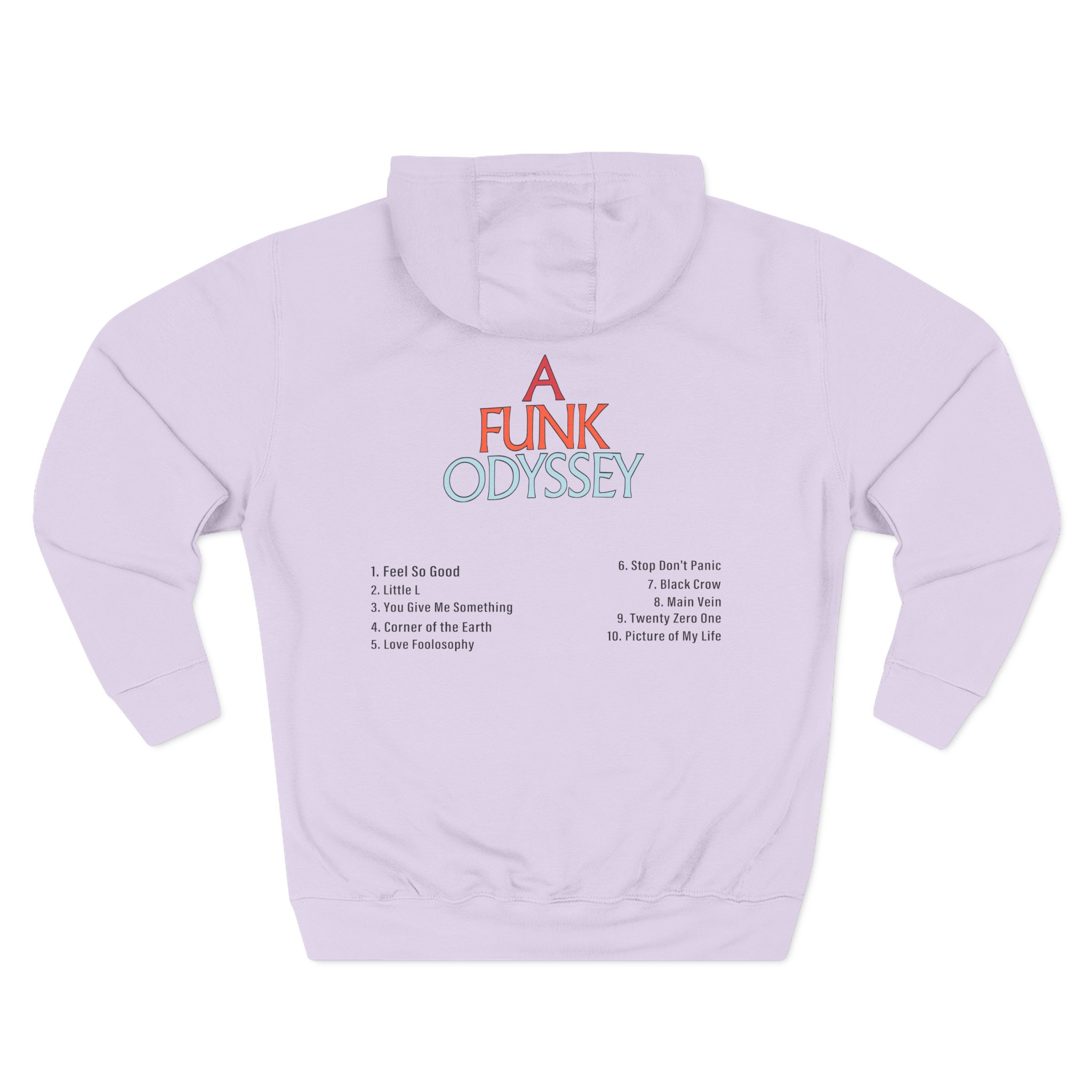 J Funk Odyssey Tracklist Three-Panel Fleece Hoodie