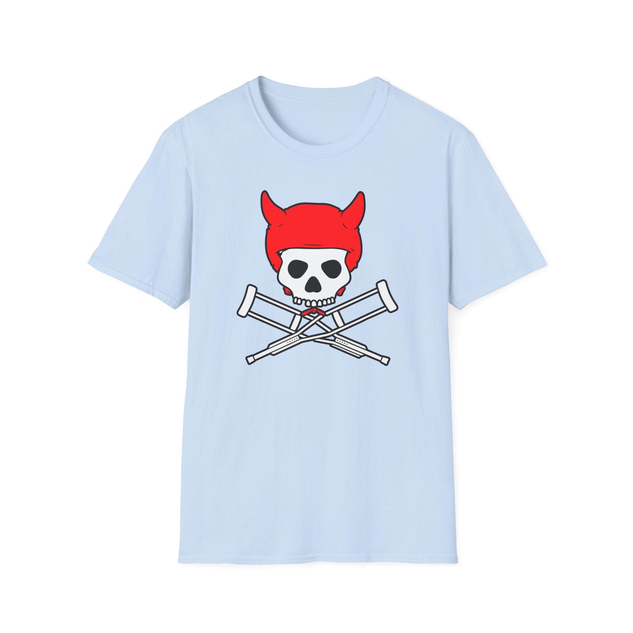 Jackass Devil Horns Skull & Crossbones Unisex Softstyle T-Shirt