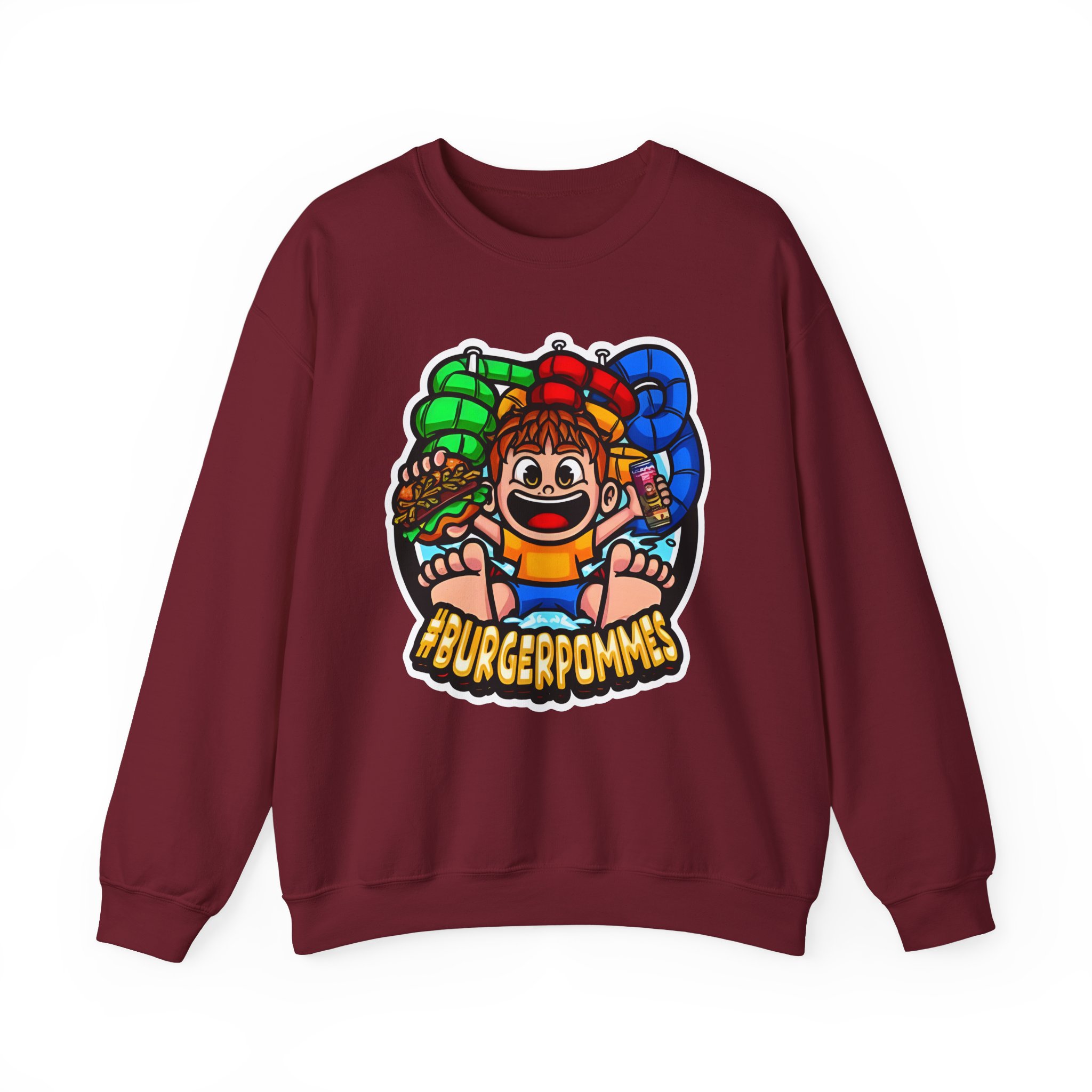 Burger Pommes Unisex Heavy Blendâ„¢ Crewneck Sweatshirt