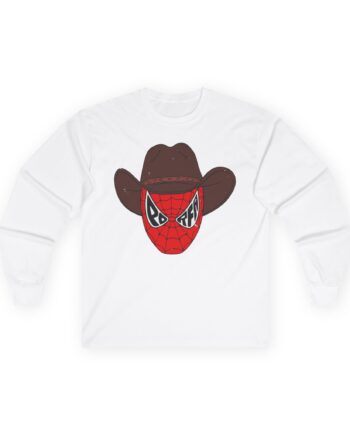 Porfa Spider Man Cowboy Hat Unisex Ultra Cotton Long Sleeve Tee