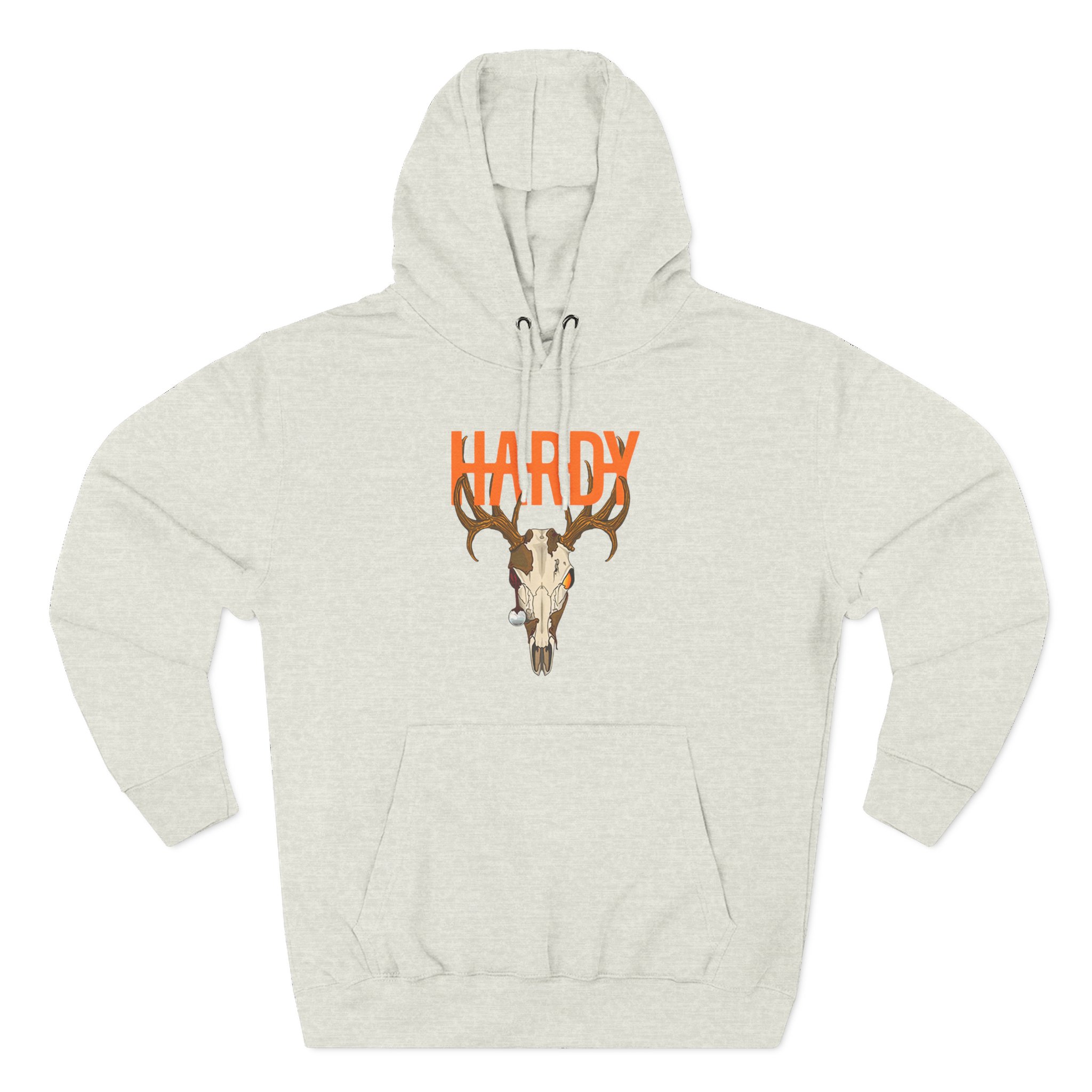 Hardy Deer Skull Three-Panel Fleece Hoodie