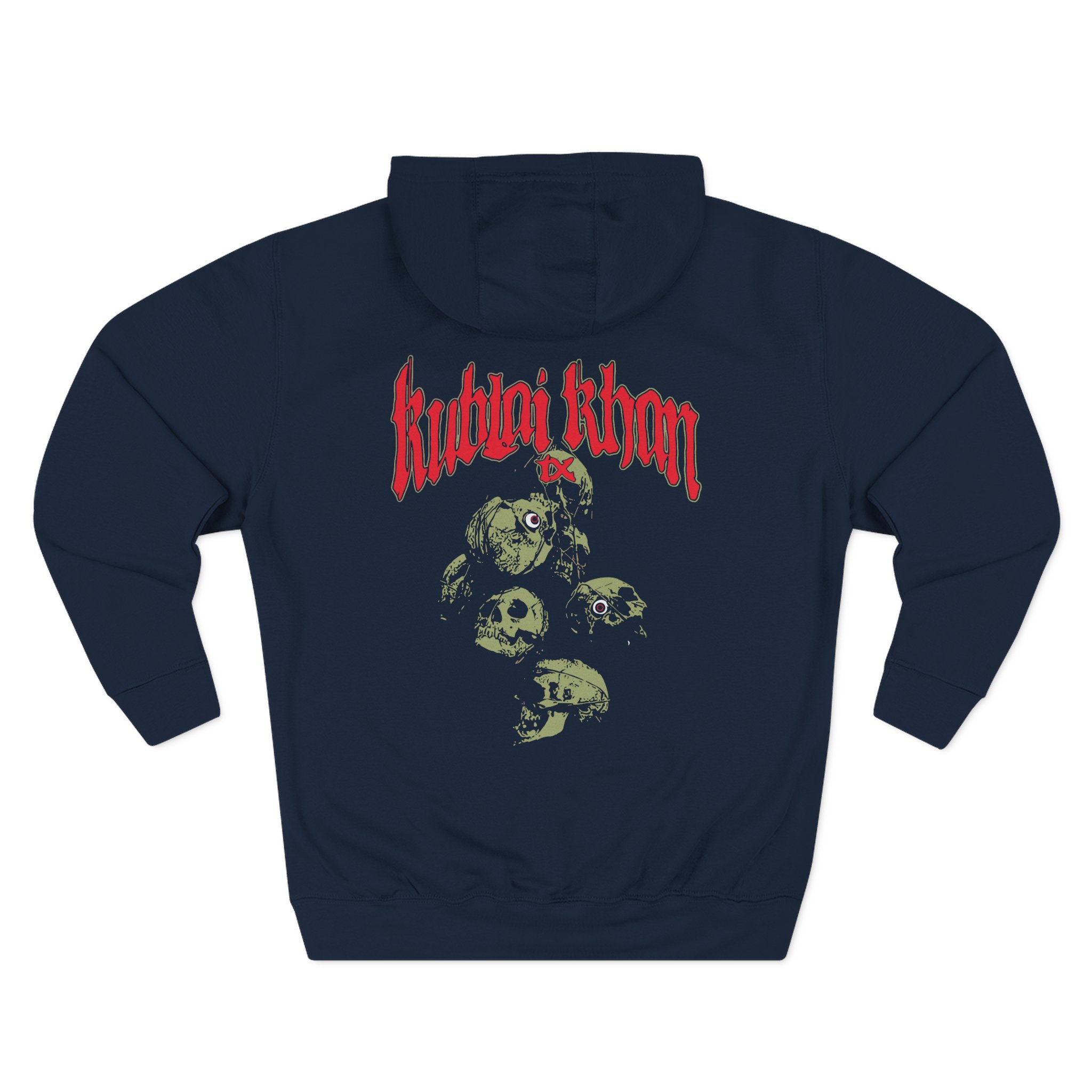 Kublai Khan - Skull Three-Panel Fleece Hoodie
