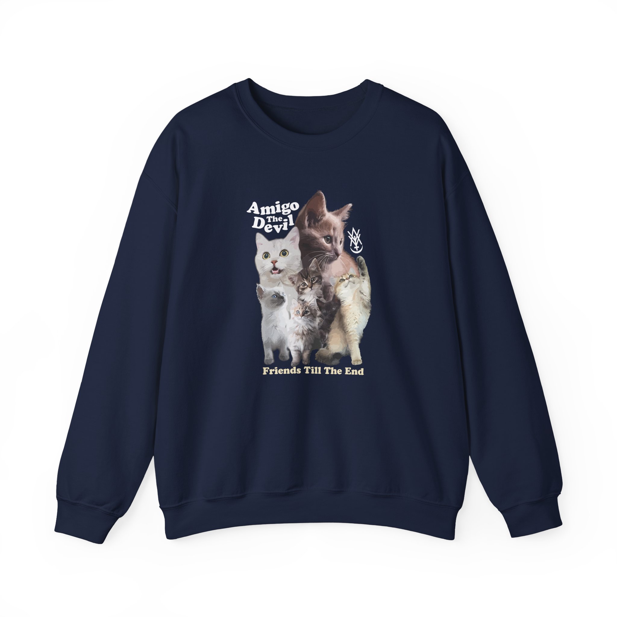 Amigo the Devil Too Many Puppies Unisex Heavy Blendâ„¢ Crewneck Sweatshirt