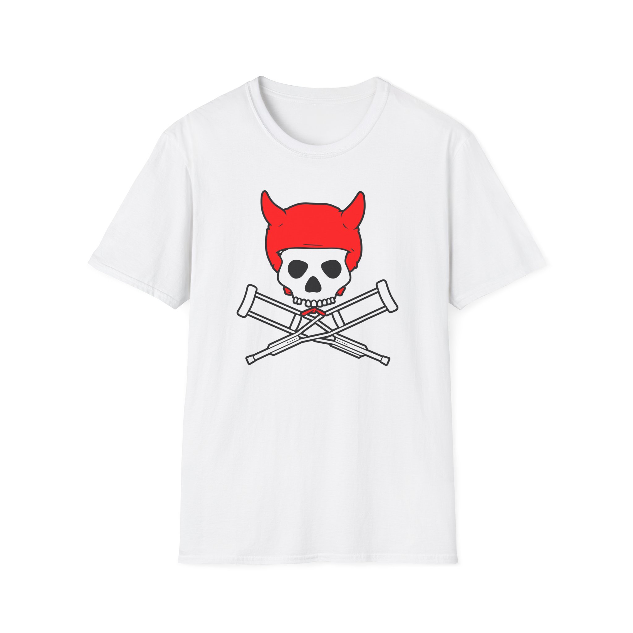 Jackass Devil Horns Skull & Crossbones Unisex Softstyle T-Shirt