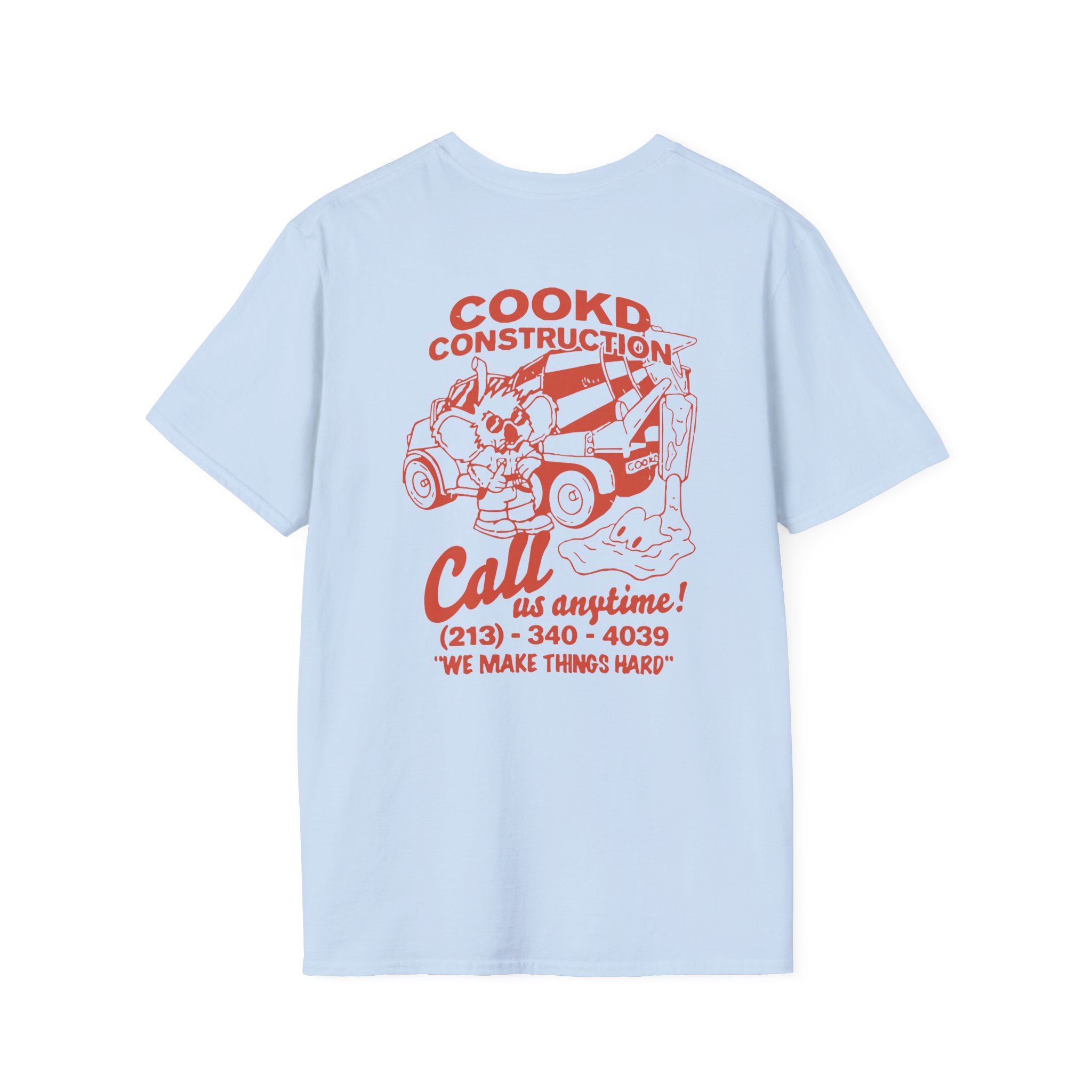 Cookd Construction Koala Unisex Softstyle T-Shirt