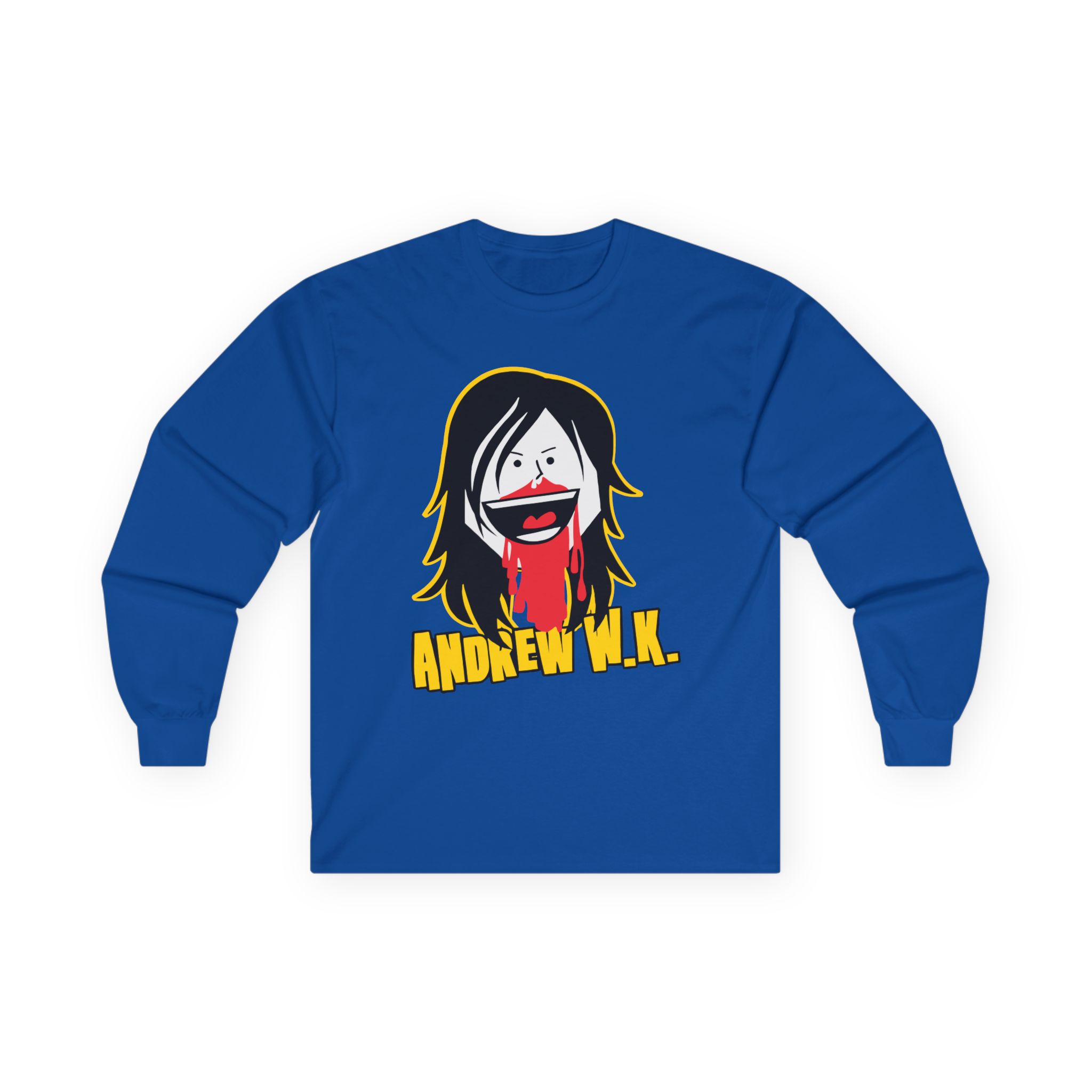 Andrew Wk Cartoon Bloody Nose Unisex Ultra Cotton Long Sleeve Tee