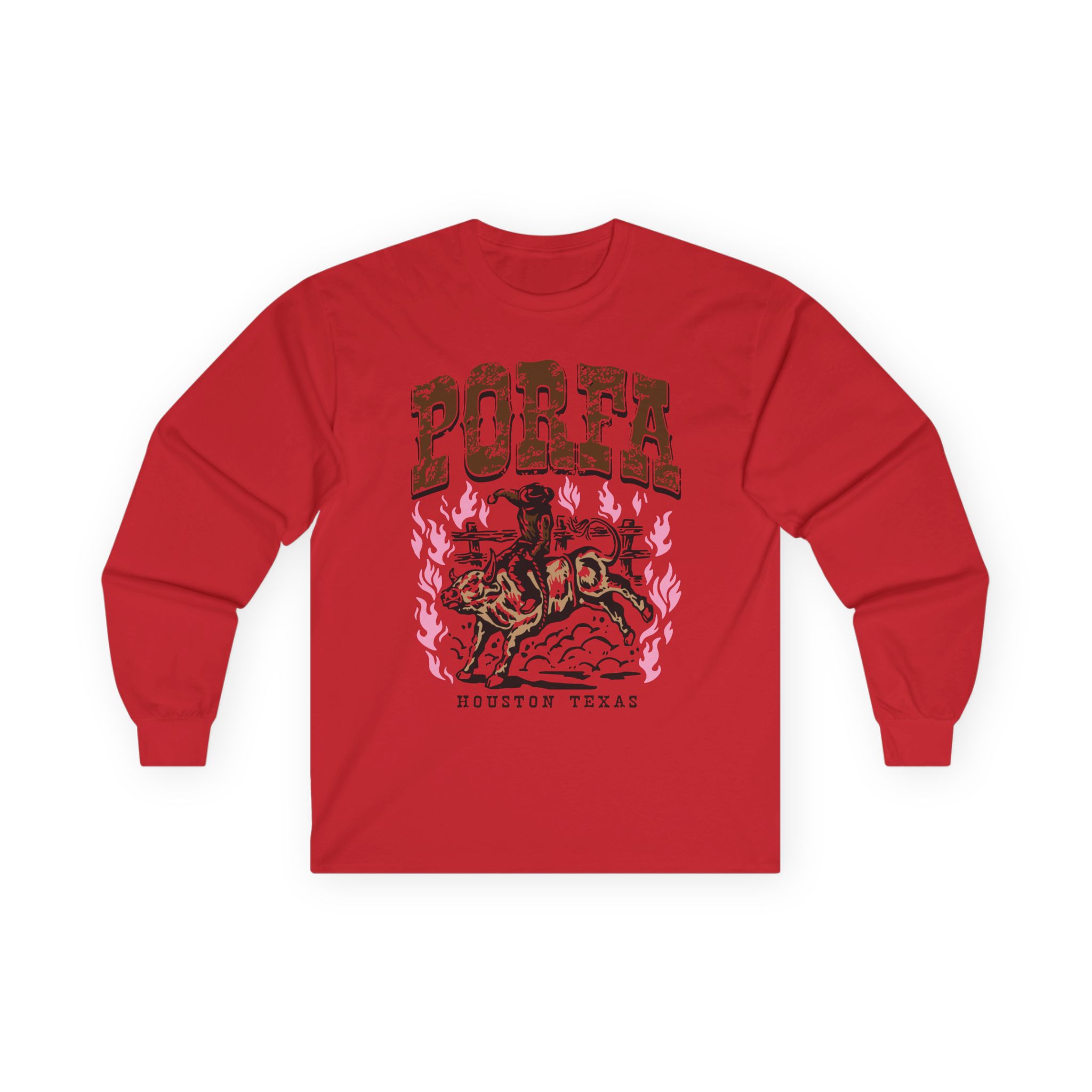 Porfa Houston Texas Unisex Ultra Cotton Long Sleeve Tee