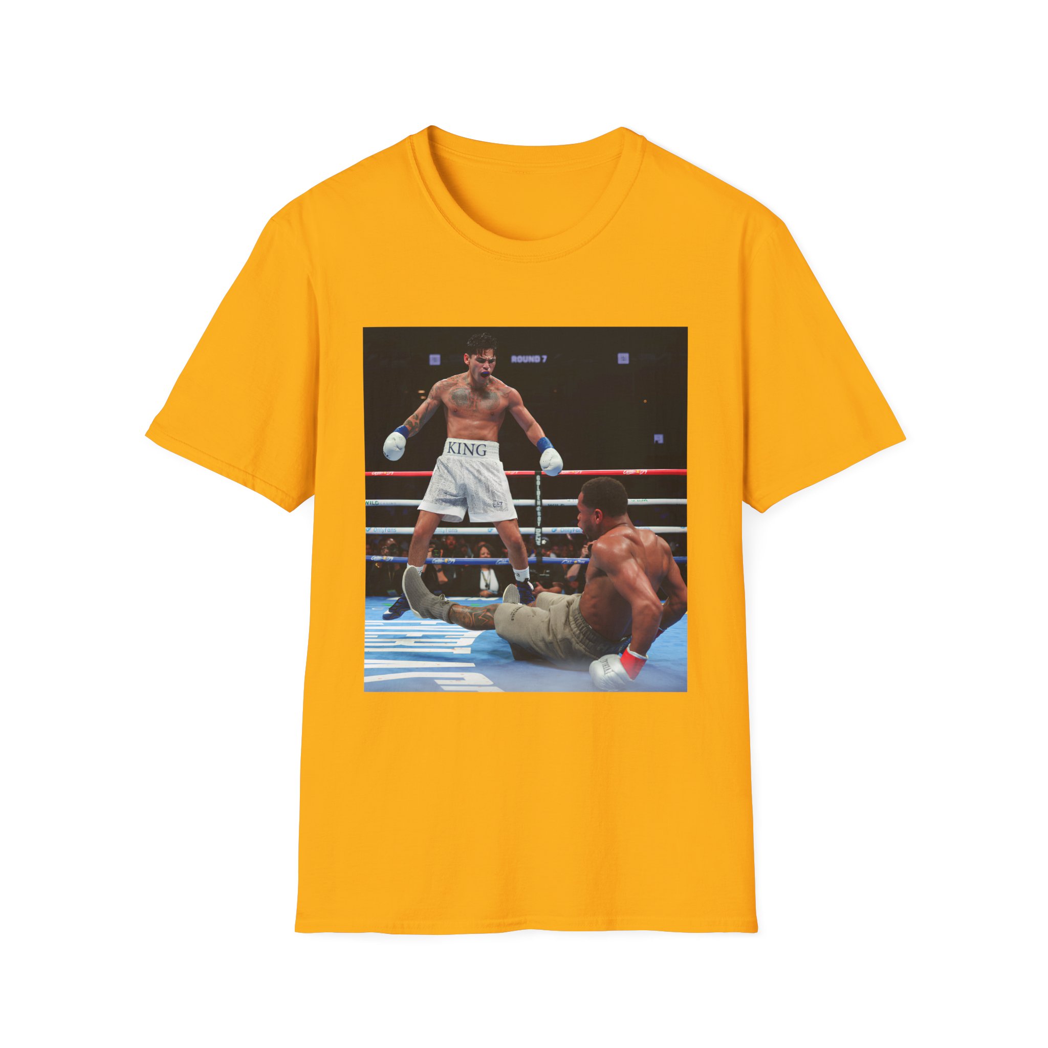 Ryan Garcia Knocks Down Devin Haney Unisex Softstyle T-Shirt