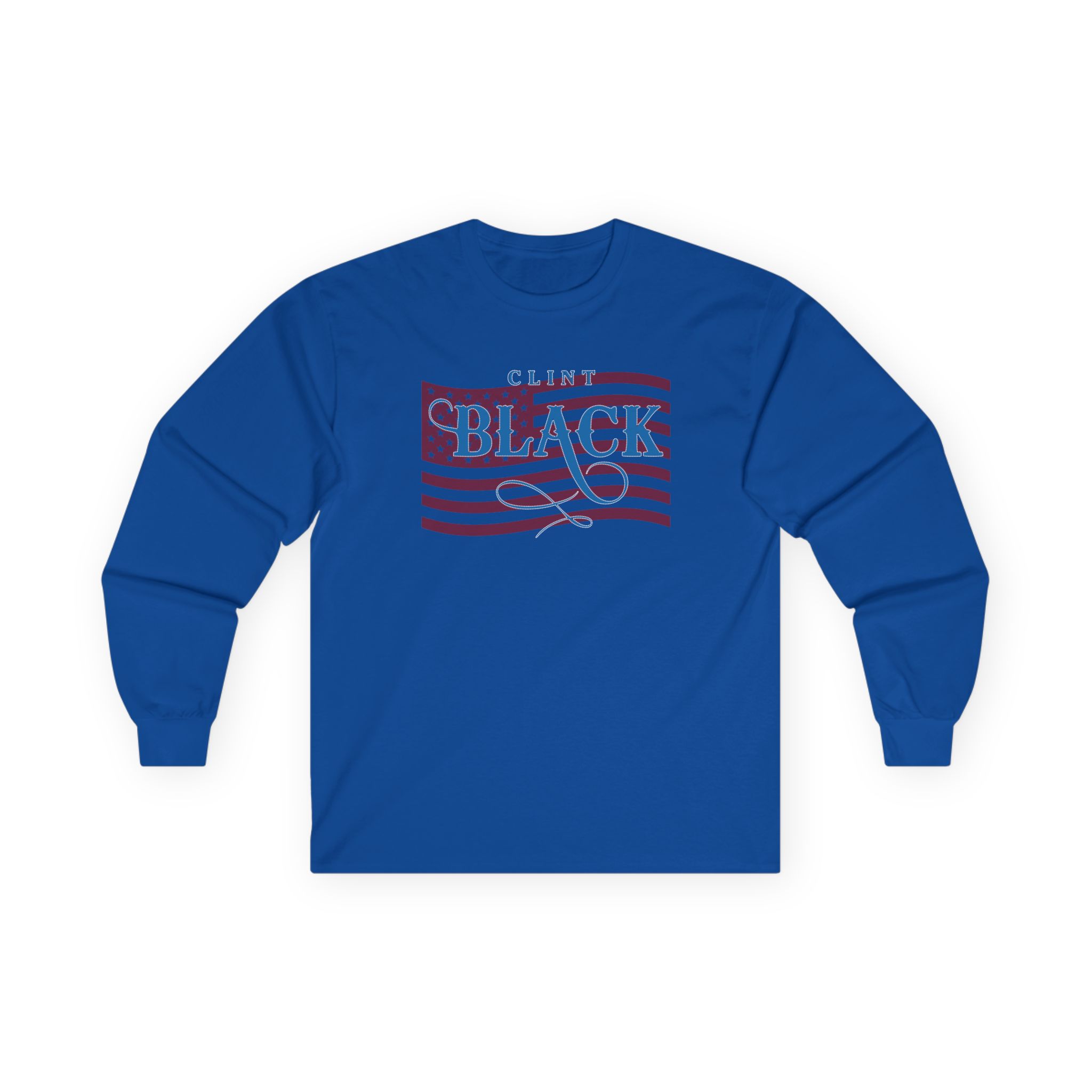 Clint Black Ladies Patriotic Bling Unisex Ultra Cotton Long Sleeve Tee