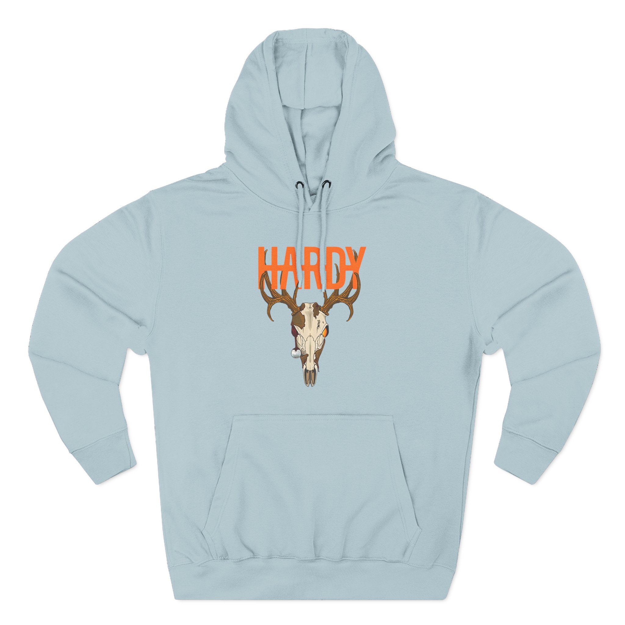 Hardy Deer Skull Three-Panel Fleece Hoodie