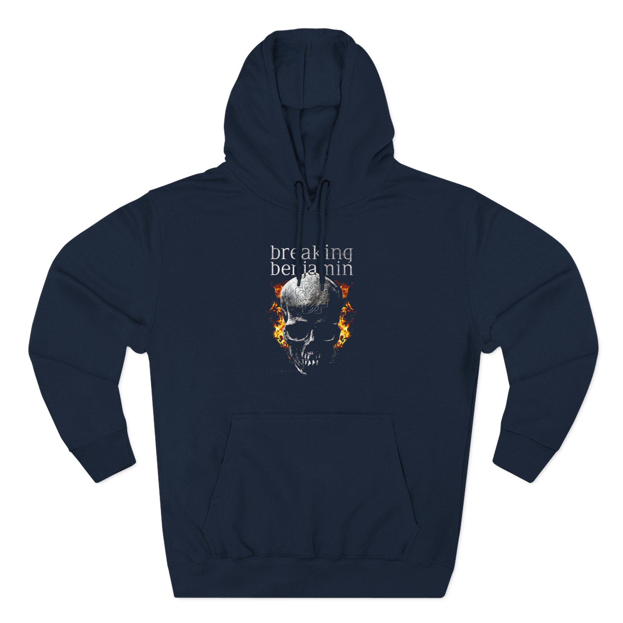 Breaking Benjamin Fire Skull Three-Panel Fleece Hoodie