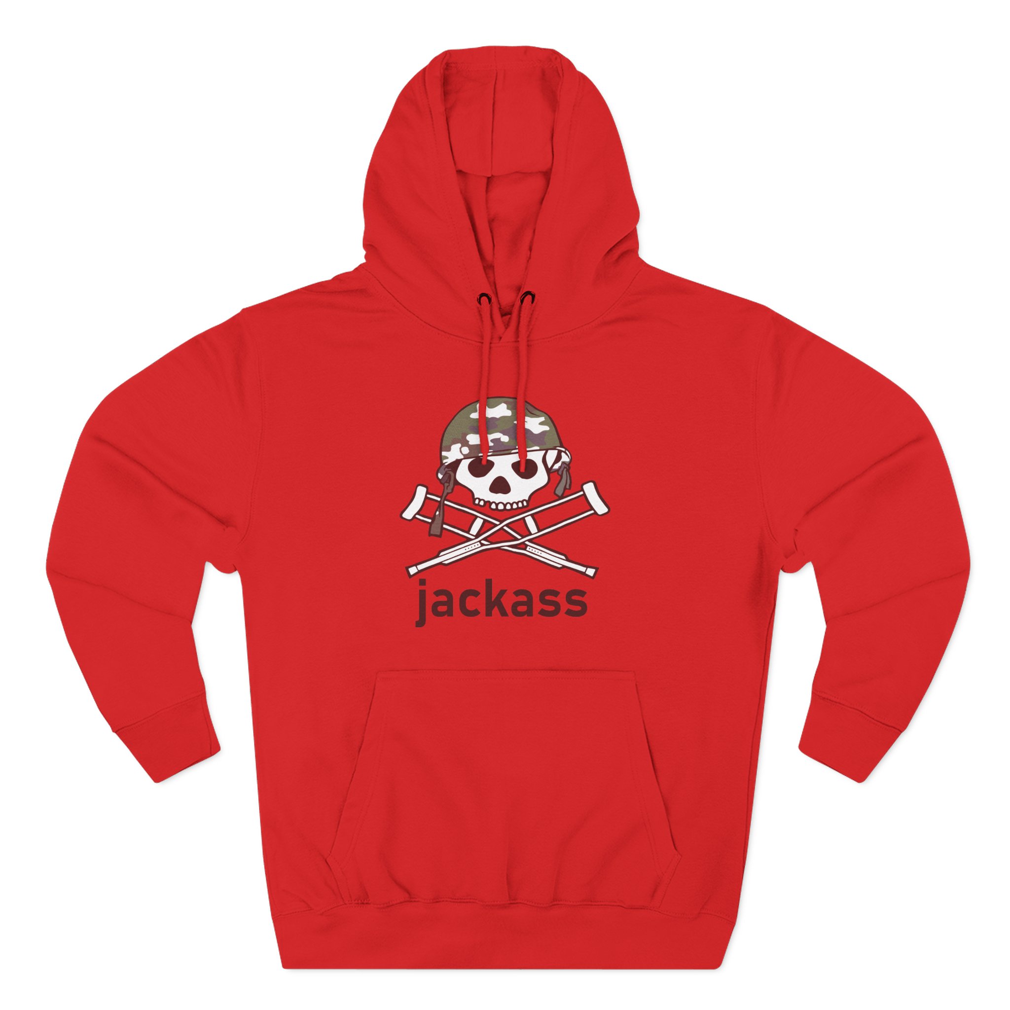 Jackass Camouflage Helmet Three-Panel Fleece Hoodie