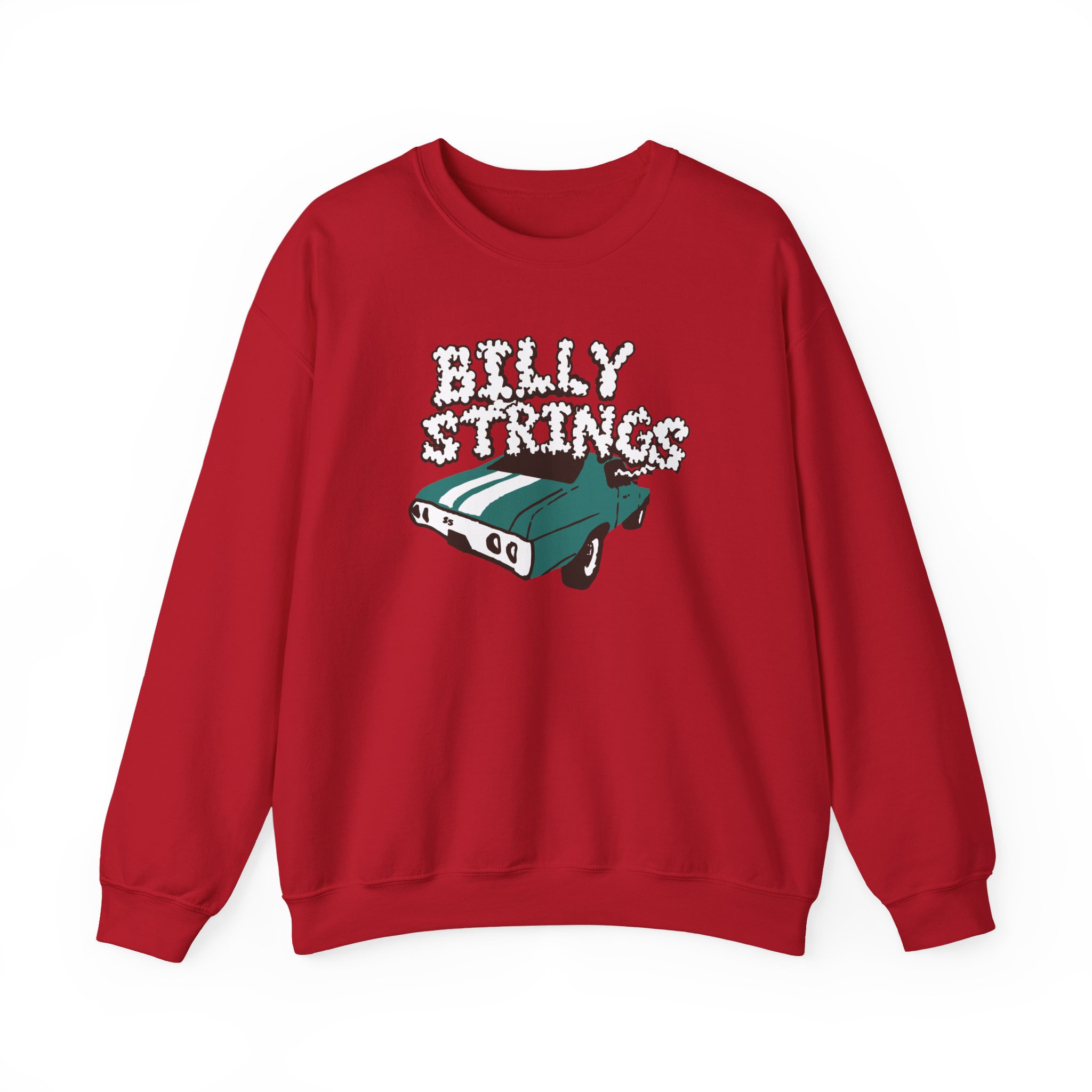 Billy Strings Imogene + Willie X Billy Strings Highway Prayers Green Car Unisex Heavy Blendâ„¢ Crewneck Sweatshirt