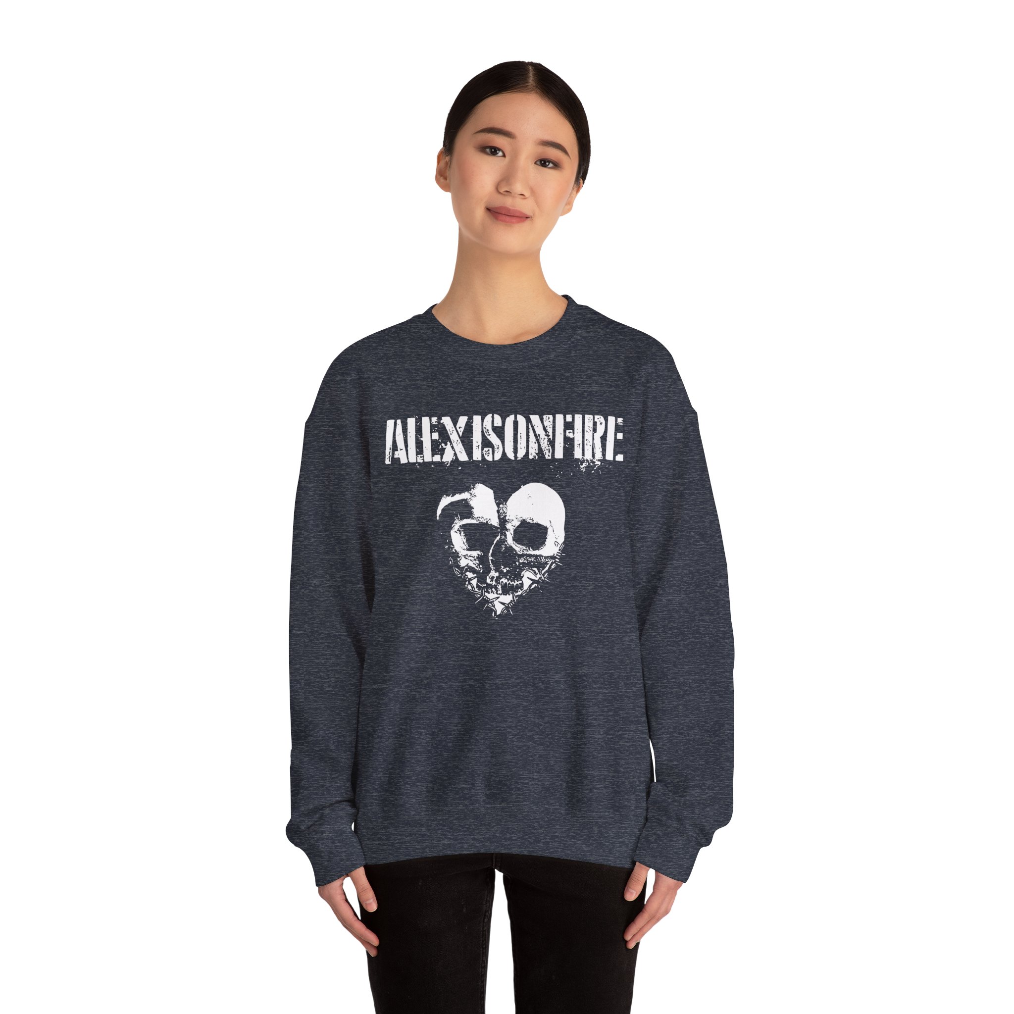 Alexisonfire Barbed Wire Heartskull Unisex Heavy Blendâ„¢ Crewneck Sweatshirt