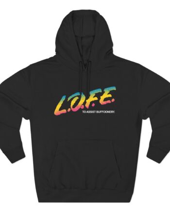 Lofe to Assist Buffoonery Three-Panel Fleece Hoodie