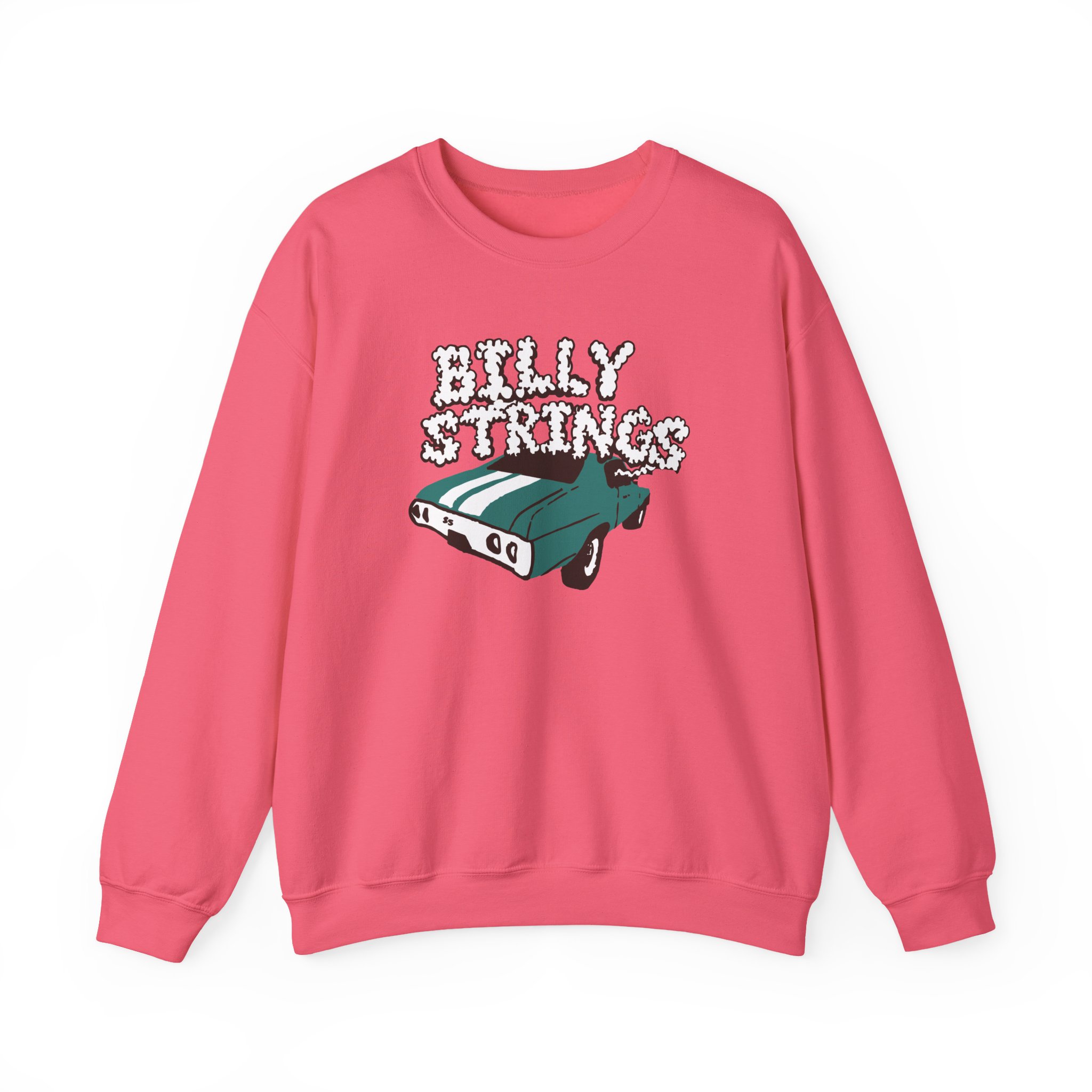 Billy Strings Imogene + Willie X Billy Strings Highway Prayers Green Car Unisex Heavy Blendâ„¢ Crewneck Sweatshirt