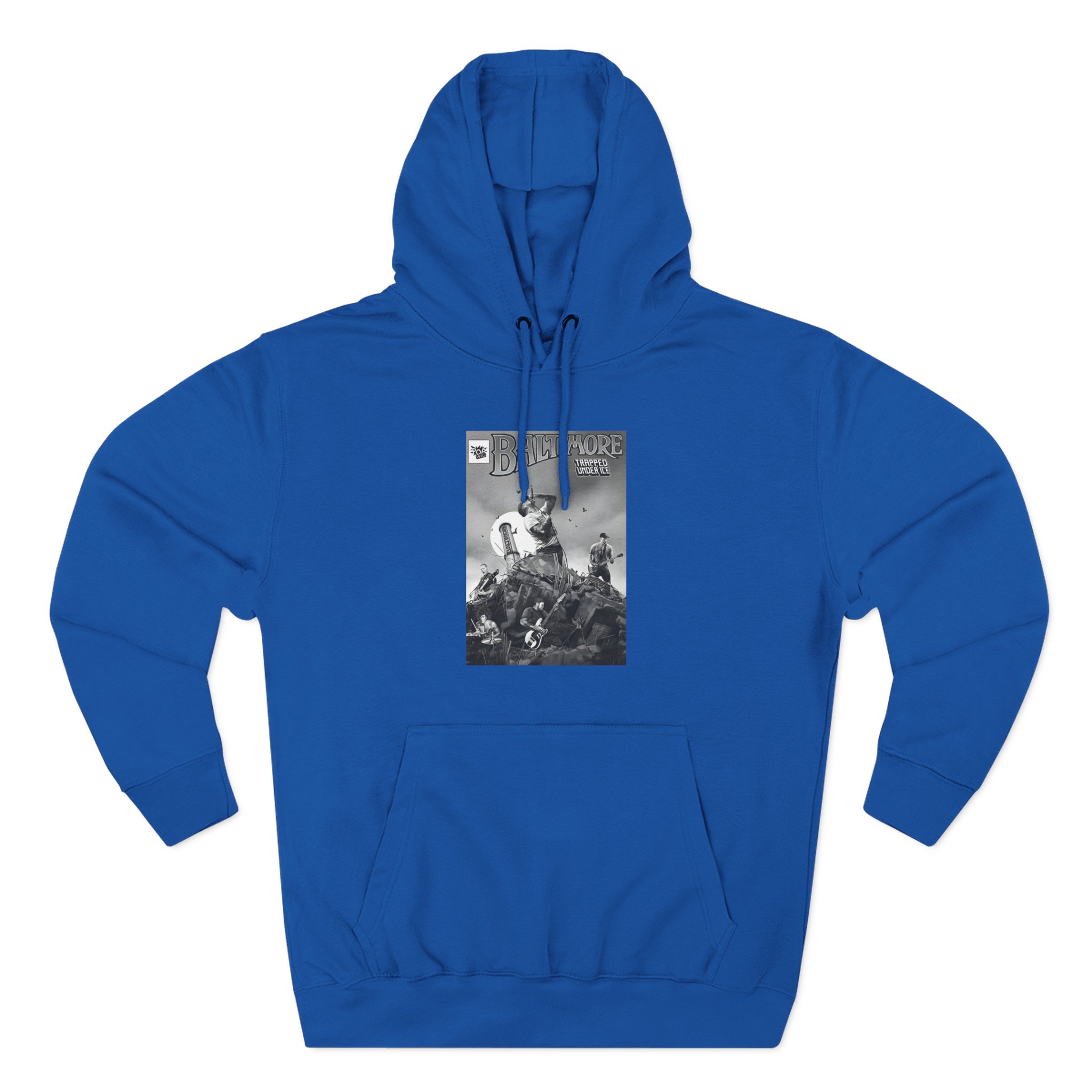Trapped Under Ice Three-Panel Fleece Hoodie