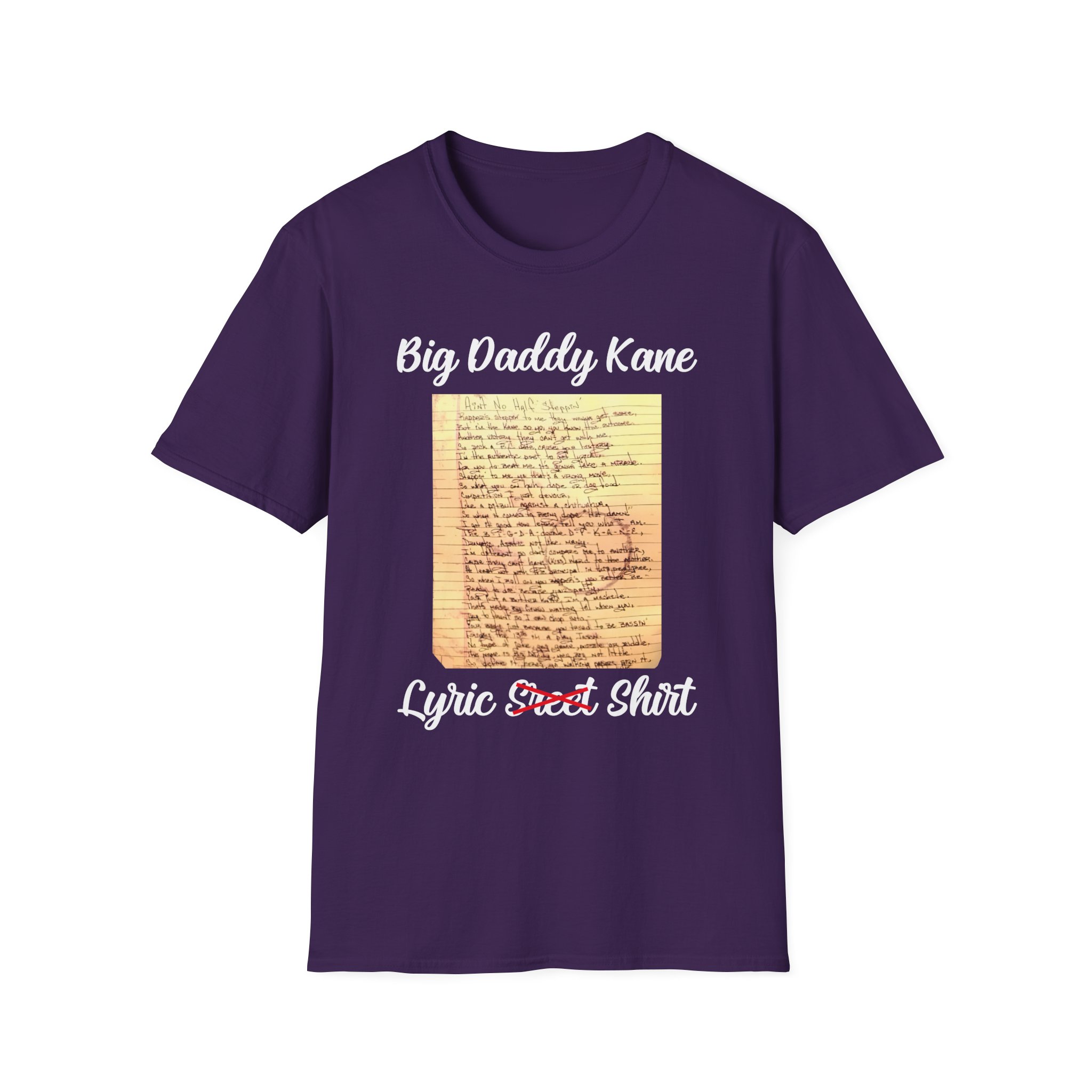 Big Daddy Kane Ain't No Half Steppin Lyric sheet Unisex Softstyle T-Shirt