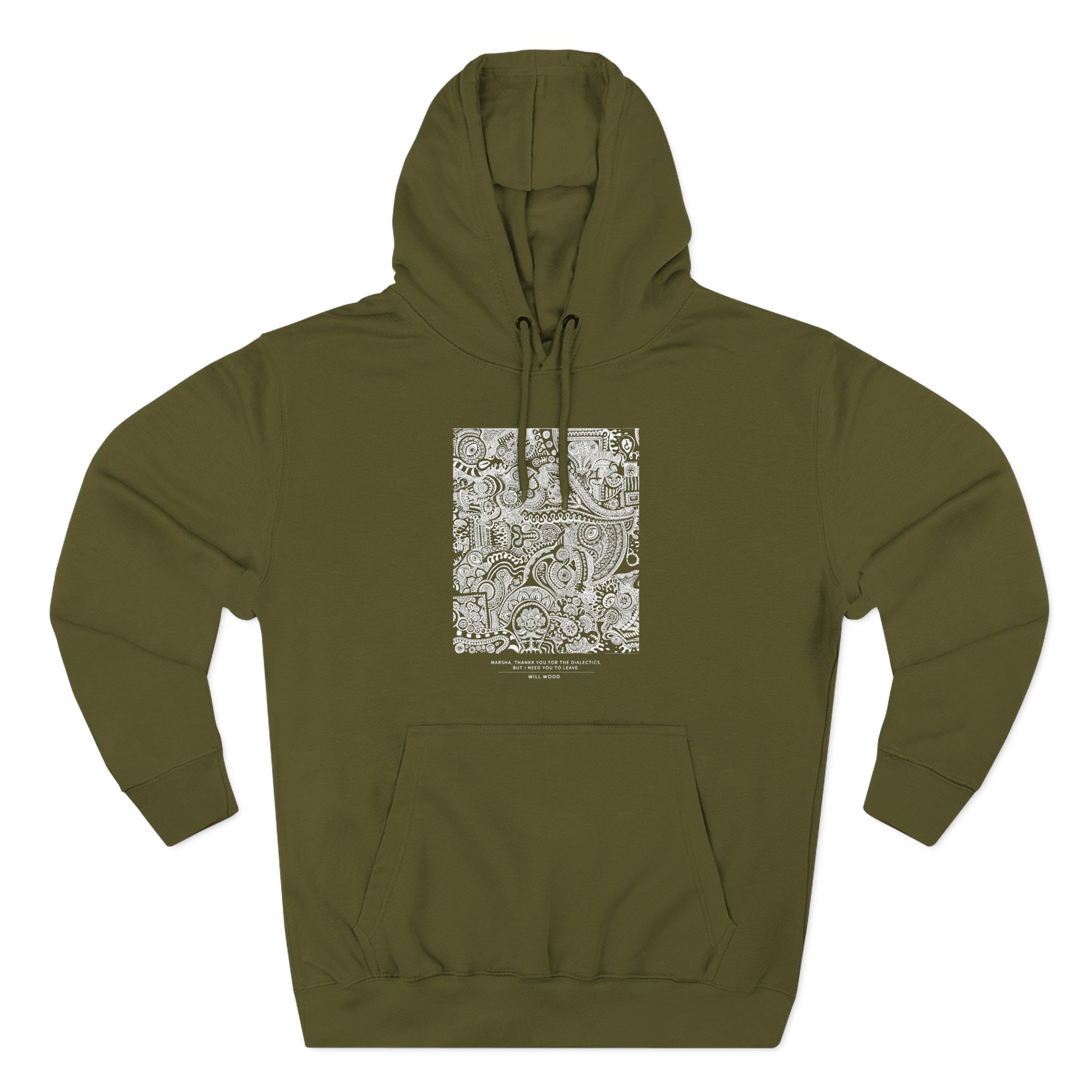 Will Wood Marsha, Thankk You... Three-Panel Fleece Hoodie