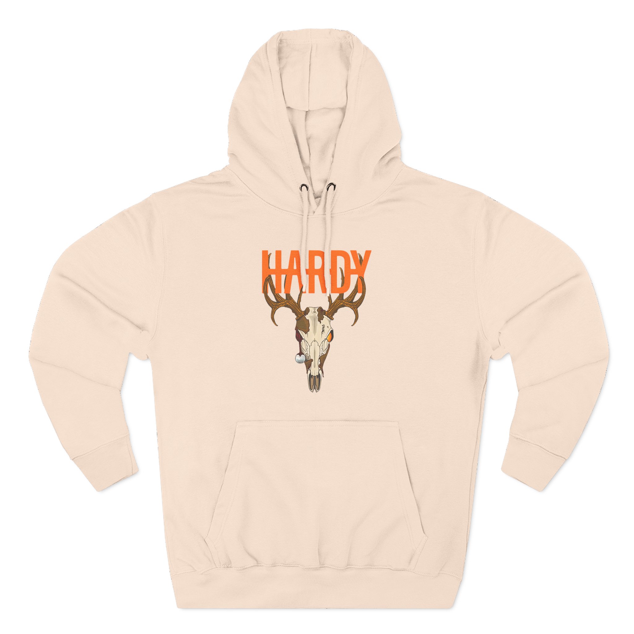 Hardy Deer Skull Three-Panel Fleece Hoodie