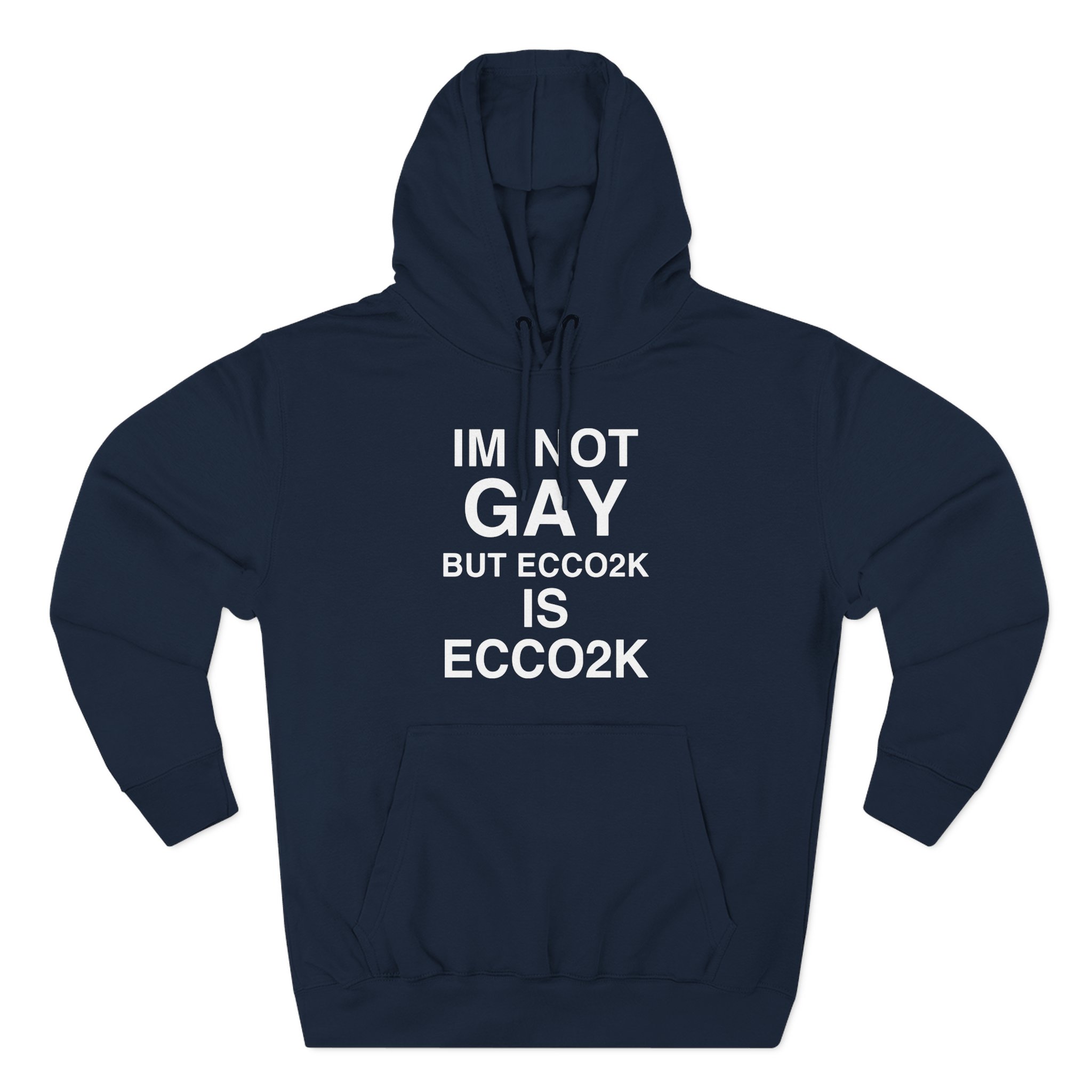 Ecco2k, I’m Not Gay but Ecco2k is Ecco2k Three-Panel Fleece Hoodie