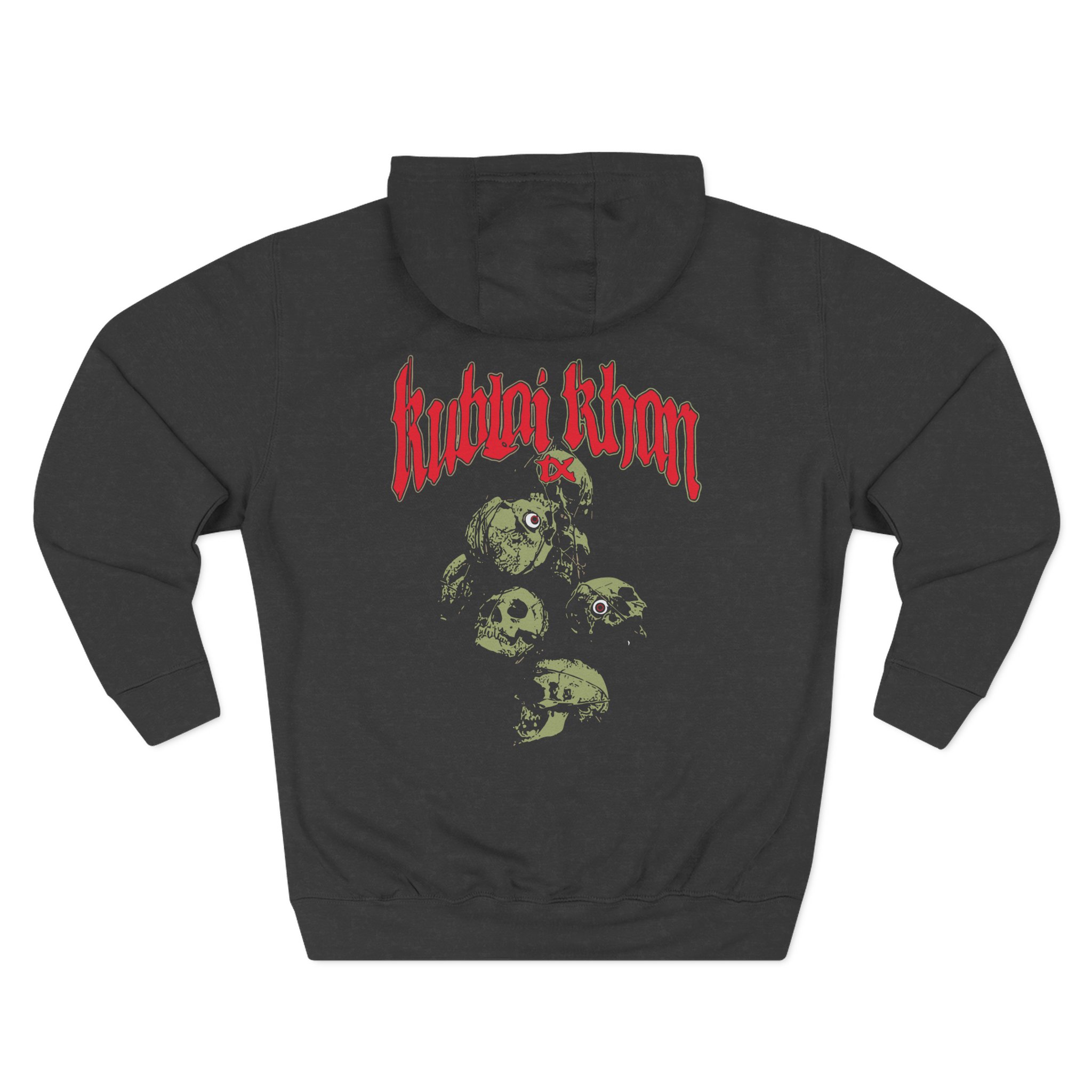 Kublai Khan - Skull Three-Panel Fleece Hoodie