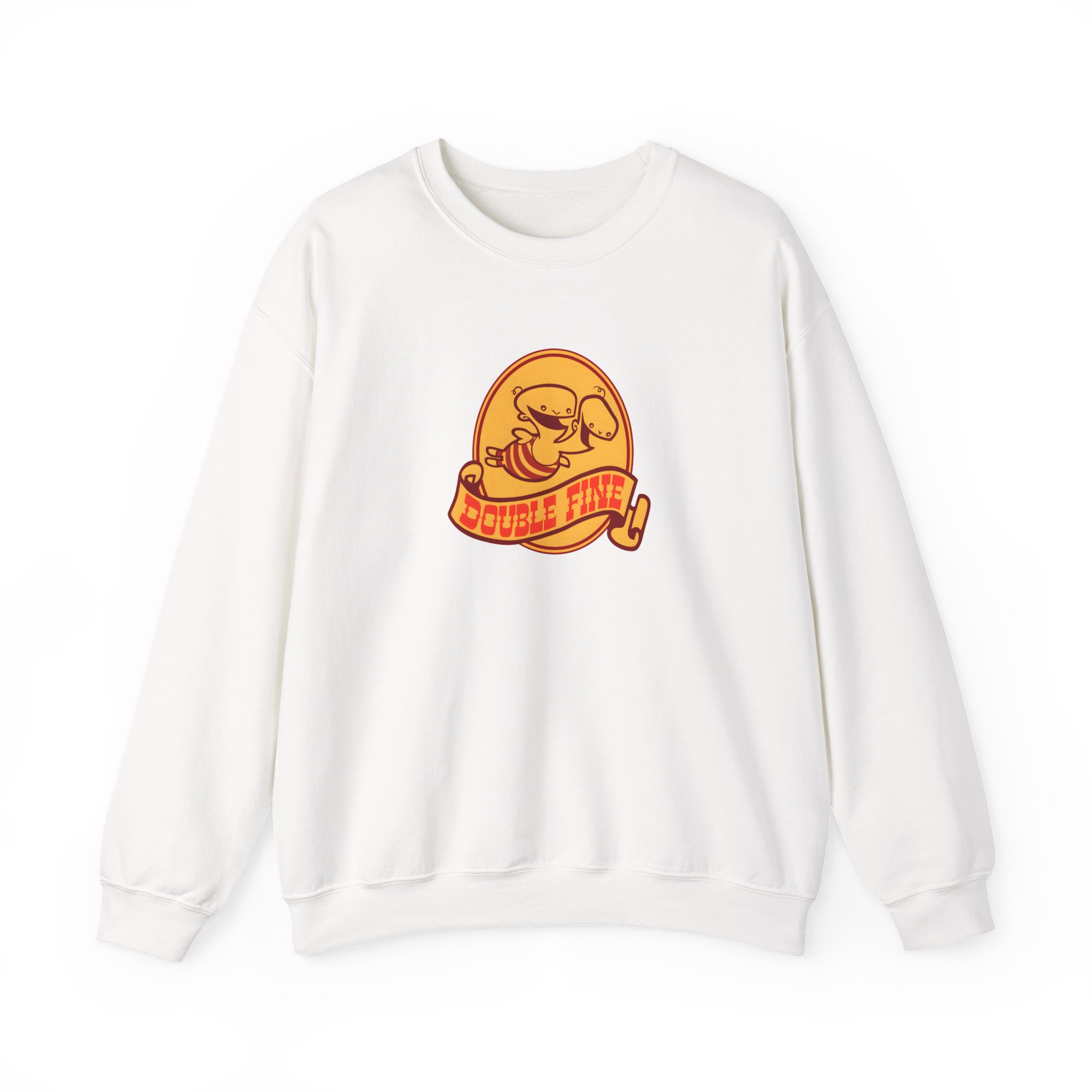 Double Fine Golden Two-headed Baby Unisex Heavy Blendâ„¢ Crewneck Sweatshirt