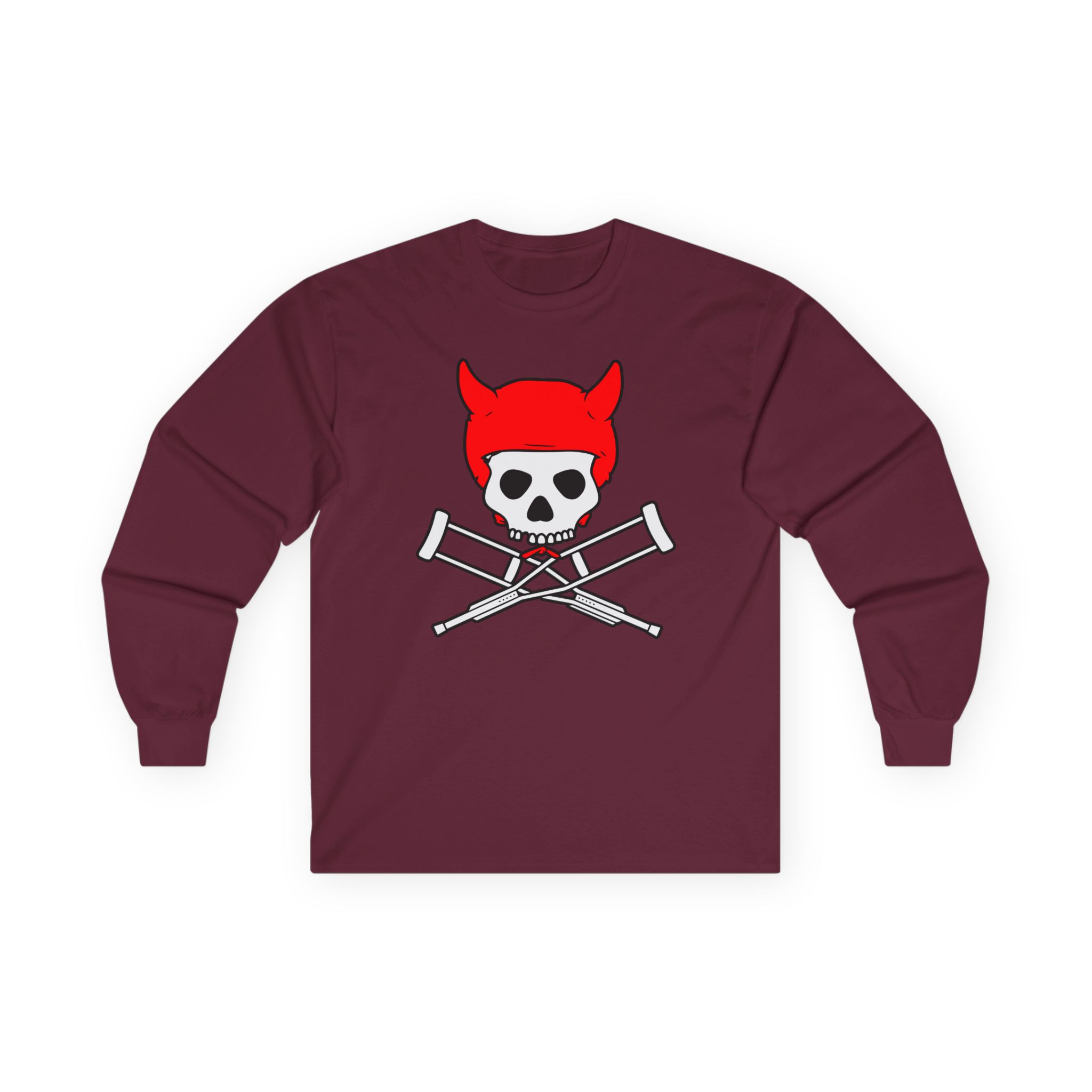 Jackass Devil Horns Skull & Crossbones Unisex Ultra Cotton Long Sleeve Tee
