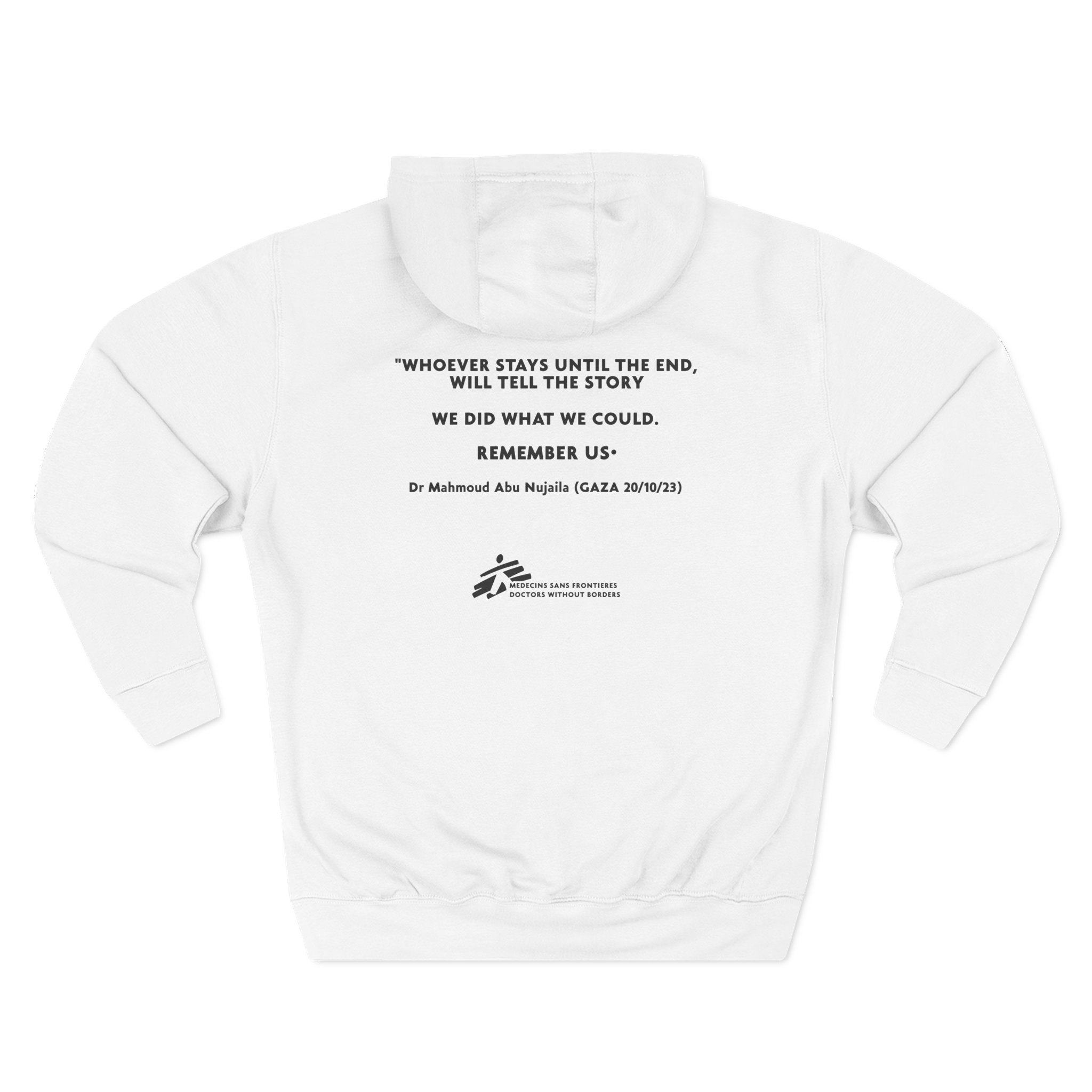 Massive Attack Ceasefire Now Msf Three-Panel Fleece Hoodie