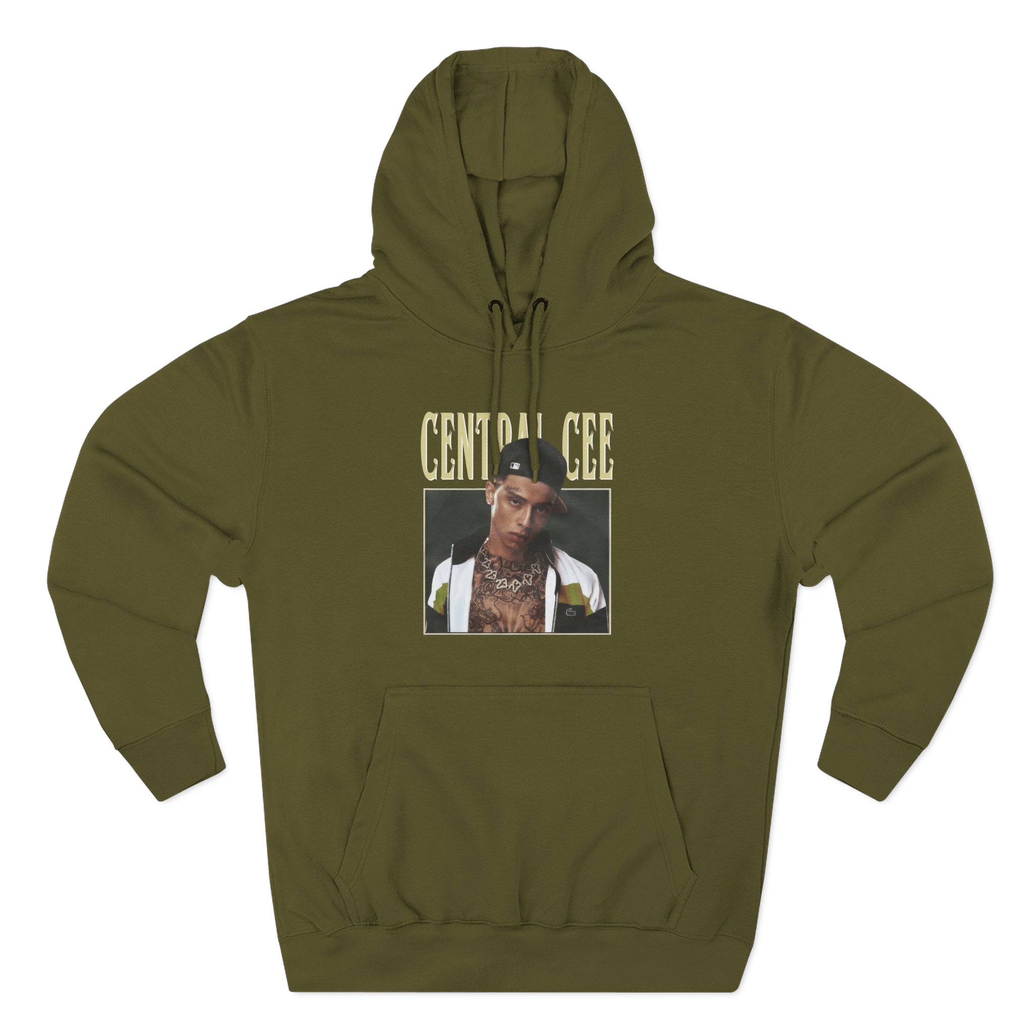 Central Cee Vintage 90s Retro Three-Panel Fleece Hoodie