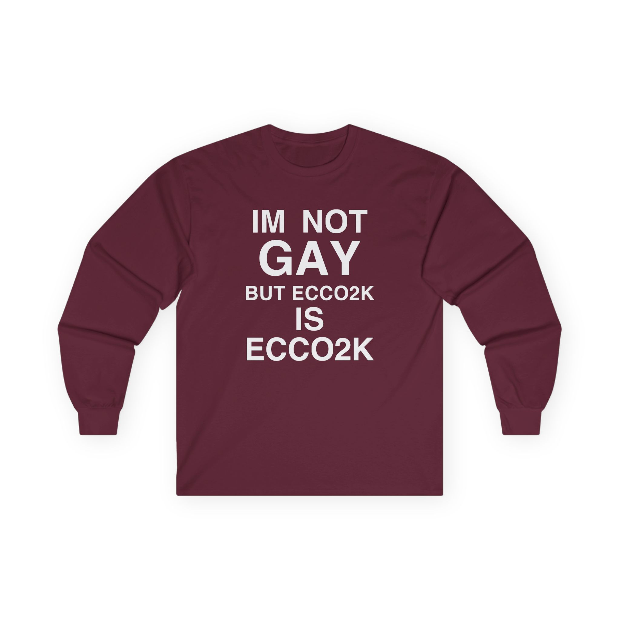 Ecco2k, I’m Not Gay but Ecco2k is Ecco2k Unisex Ultra Cotton Long Sleeve Tee