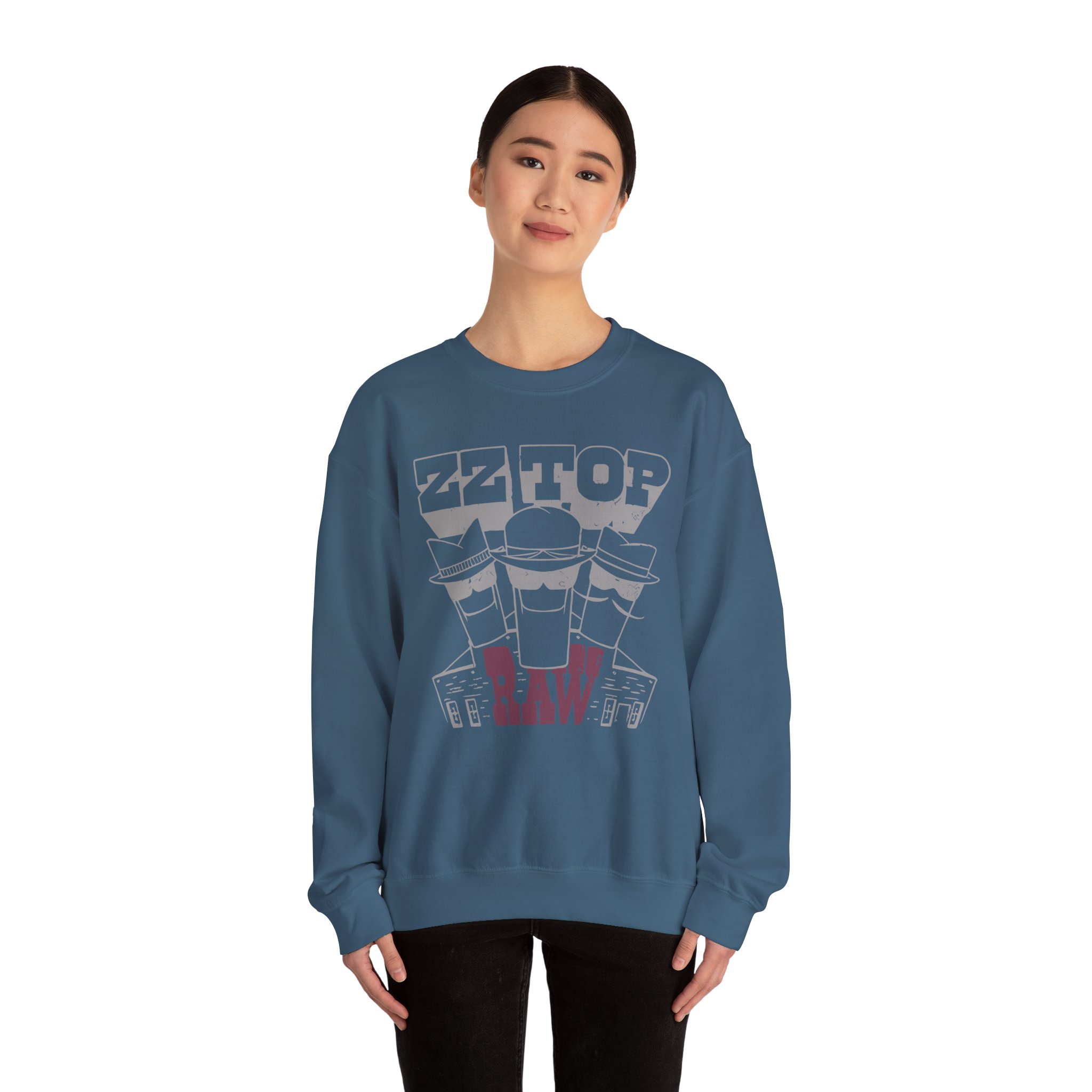 Zz Top Raw Unisex Heavy Blendâ„¢ Crewneck Sweatshirt