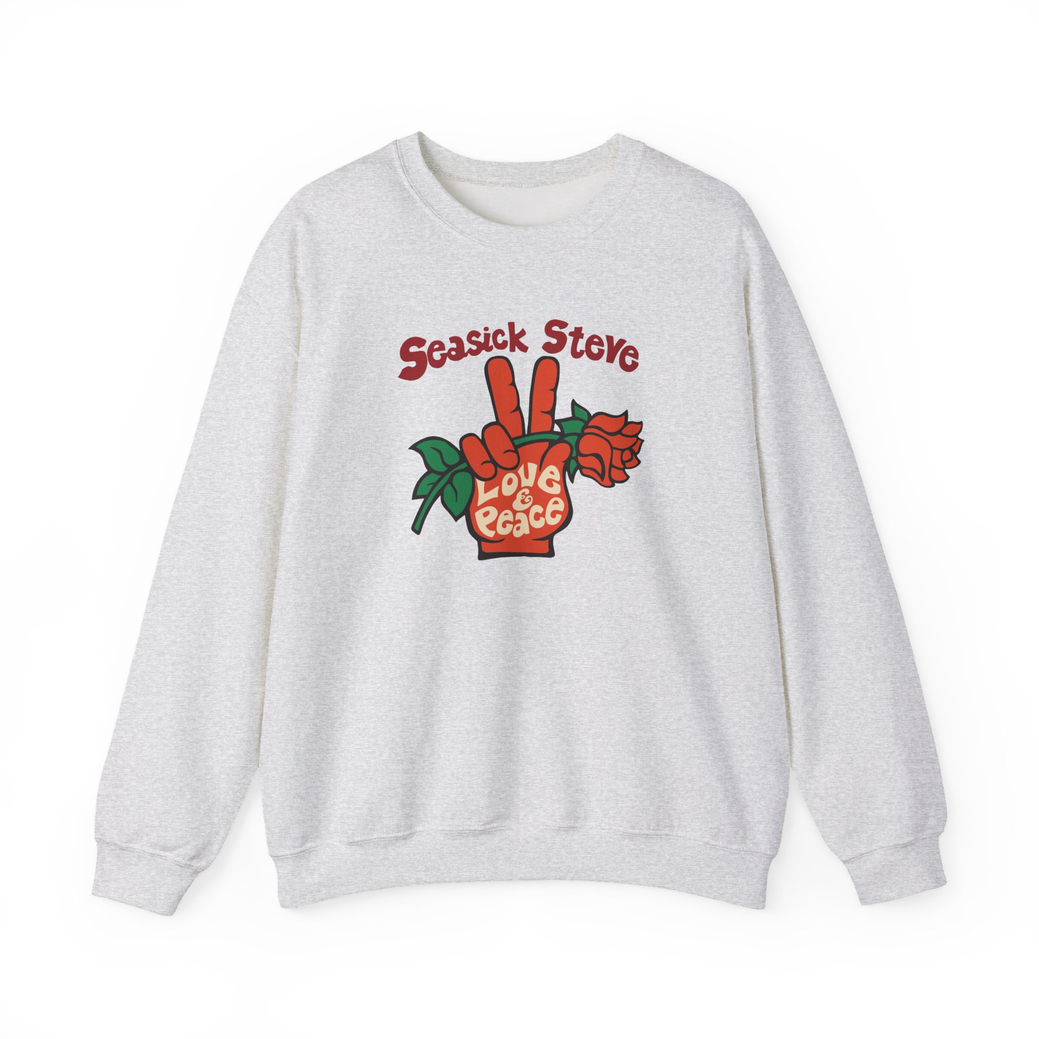 Seasick Steve Love & Peace Unisex Heavy Blendâ„¢ Crewneck Sweatshirt