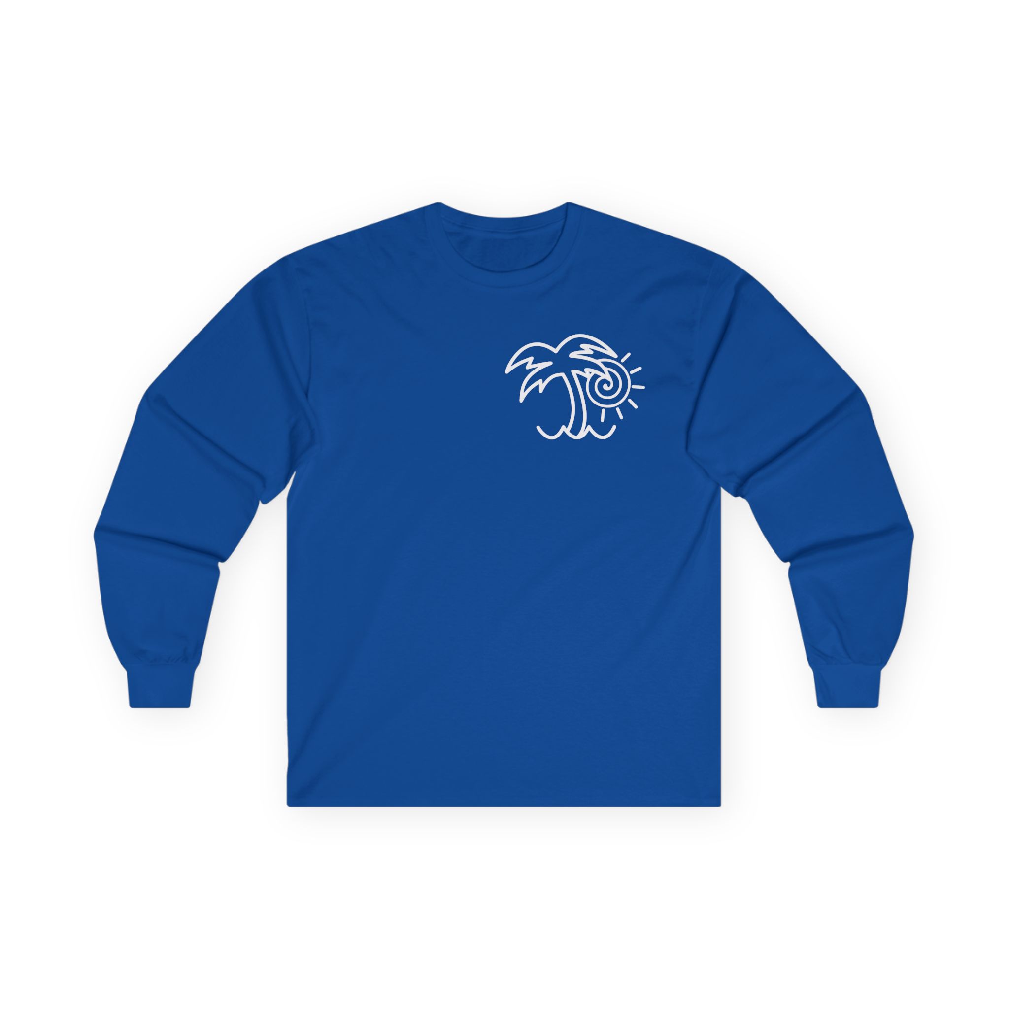 Chon Palm Tree Blue Dip Dye Unisex Ultra Cotton Long Sleeve Tee