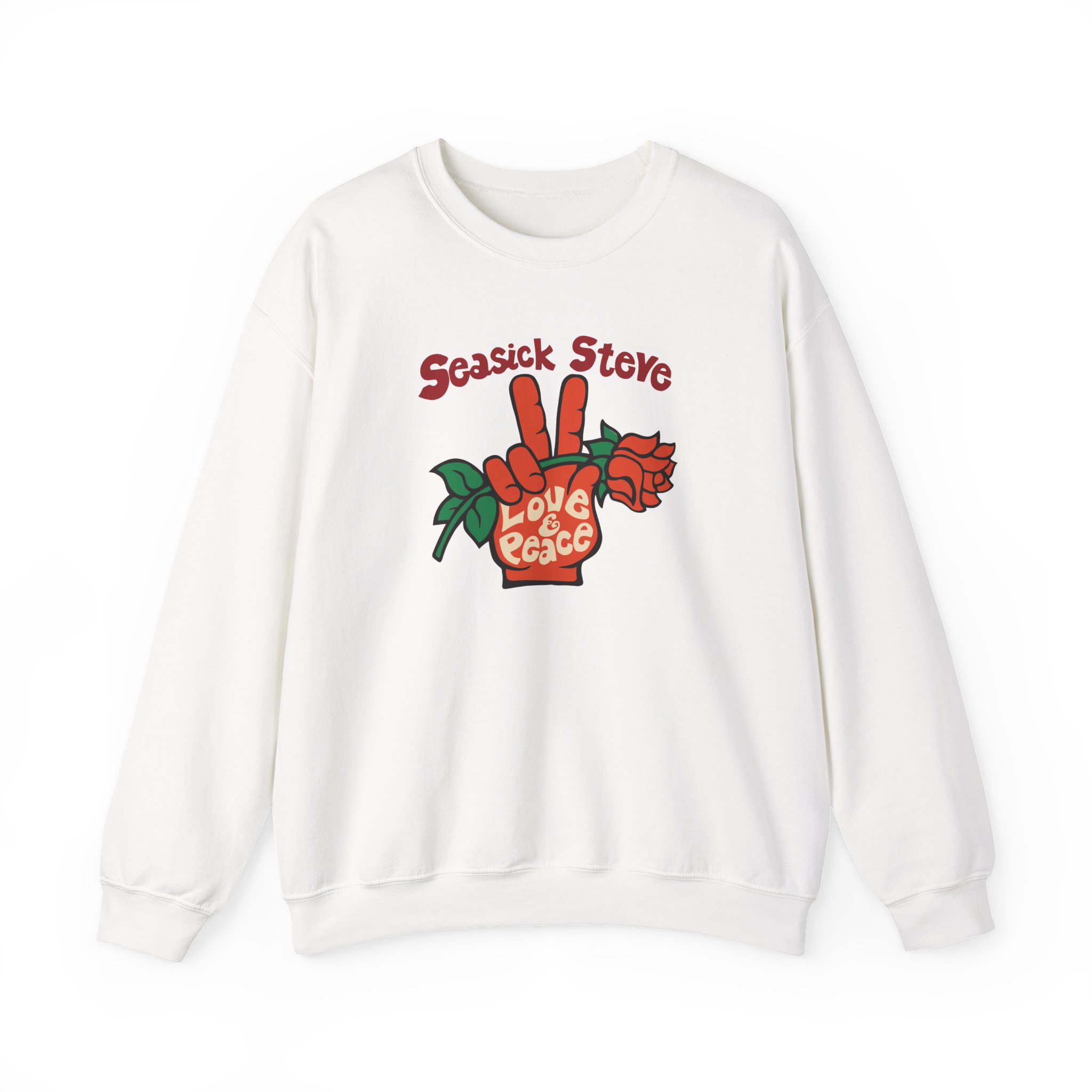 Seasick Steve Love & Peace Unisex Heavy Blendâ„¢ Crewneck Sweatshirt