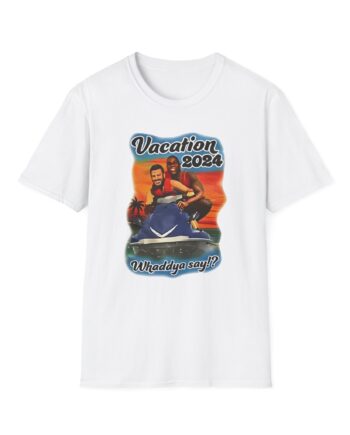 Magic Johnson and Jimmy Kimmel Vacation 2024 Whaddya Say Unisex Softstyle T-Shirt