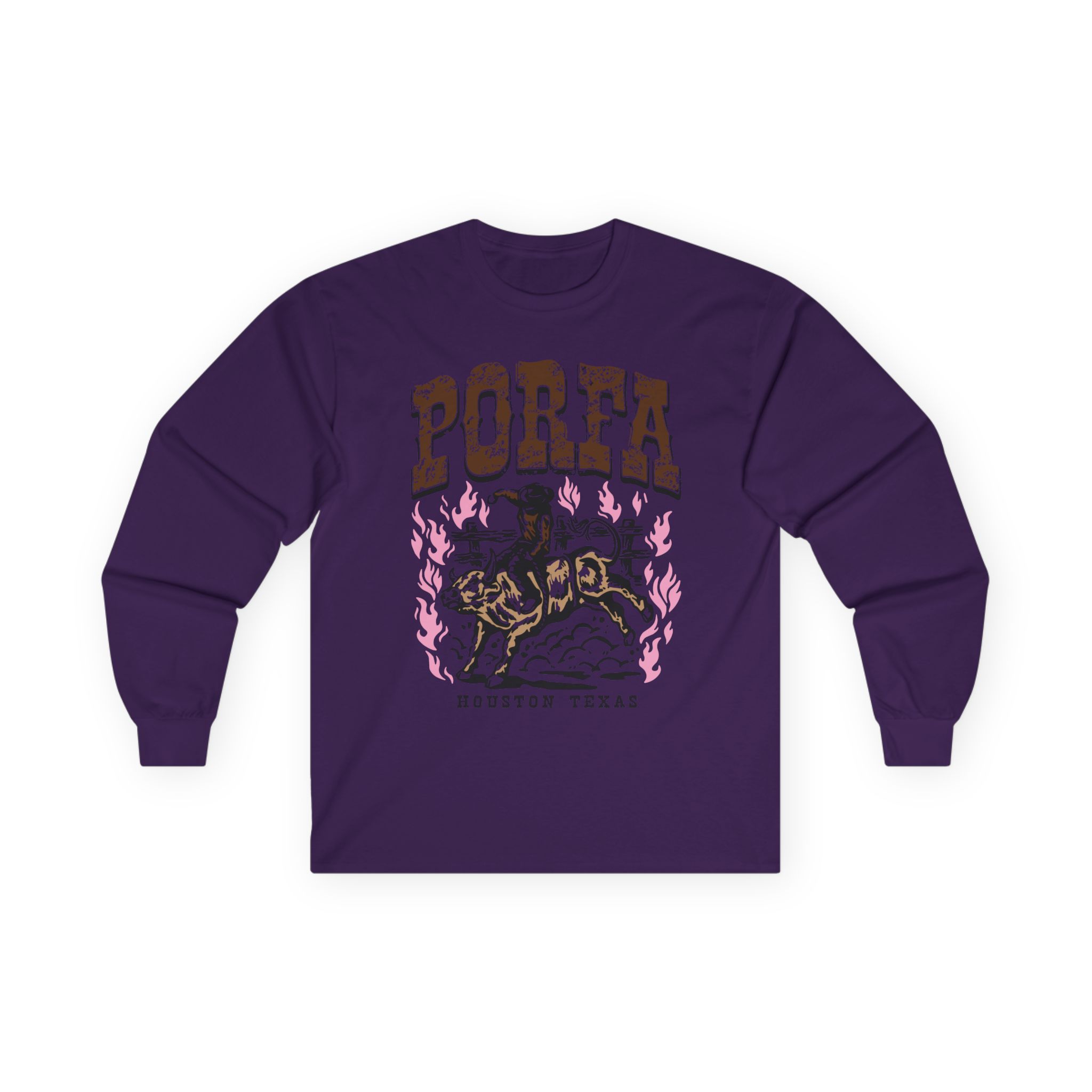 Porfa Houston Texas Unisex Ultra Cotton Long Sleeve Tee