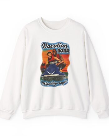 Magic Johnson and Jimmy Kimmel Vacation 2024 Whaddya Say Unisex Heavy Blend™ Crewneck Sweatshirt