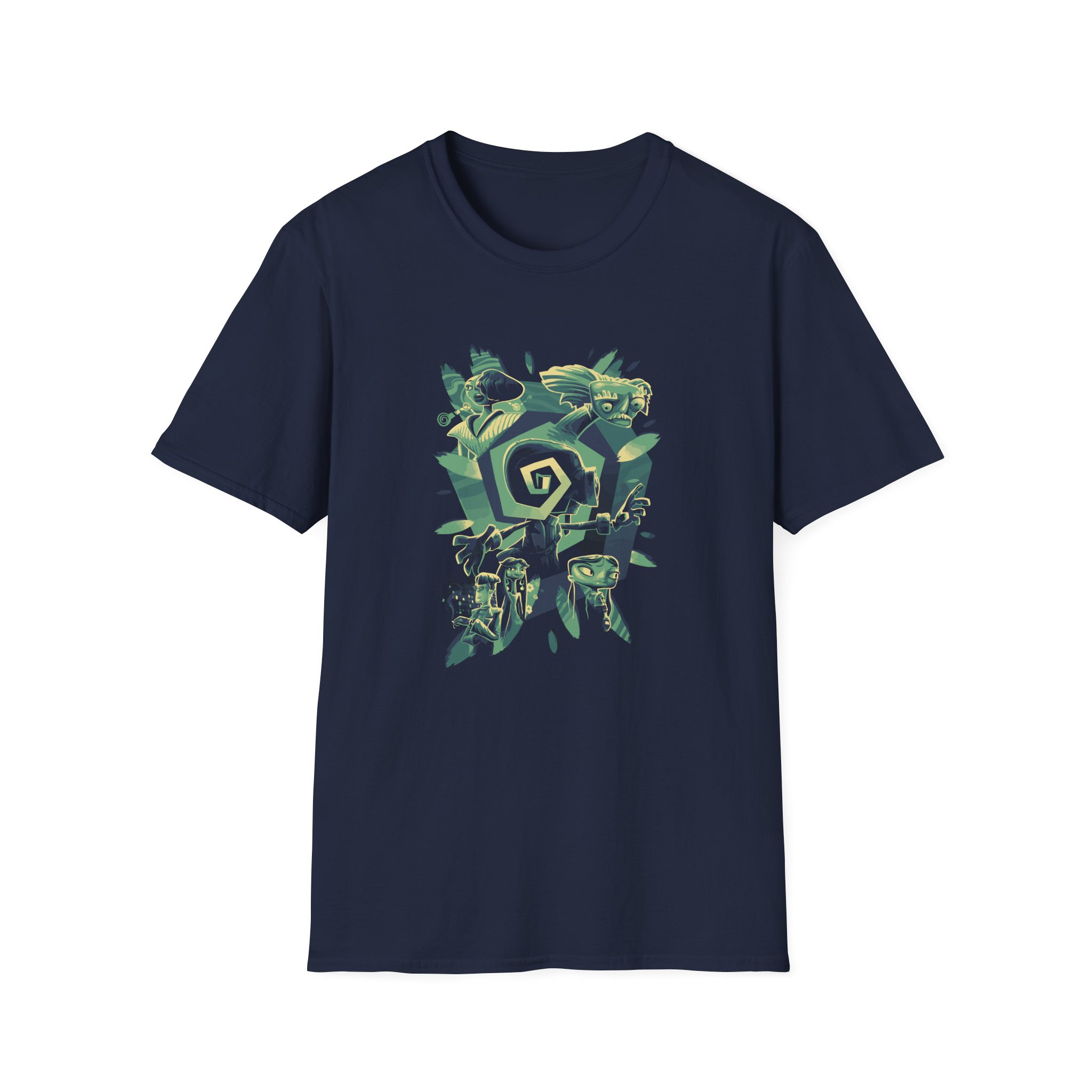 Double Fine Psychodelic Cast Unisex Softstyle T-Shirt