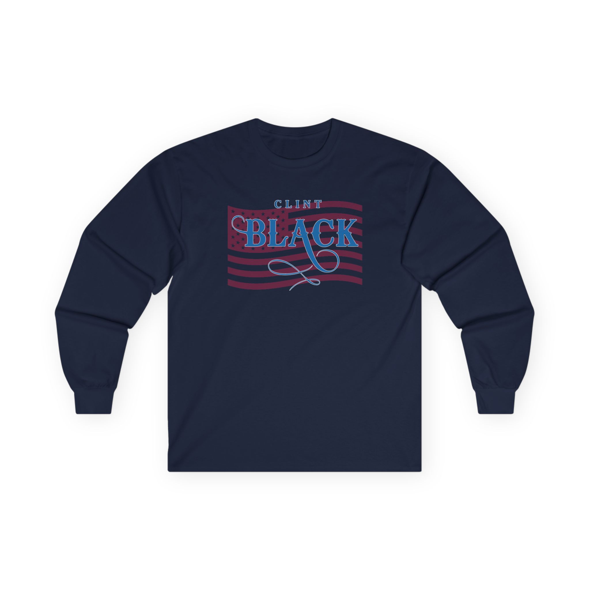 Clint Black Ladies Patriotic Bling Unisex Ultra Cotton Long Sleeve Tee